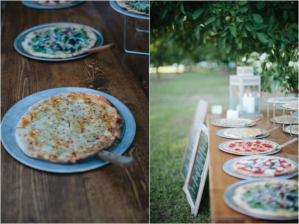 Wedding Reception Pizza Station by Abi Q Photography via Style Me Pretty | Hill City Bride Virginia Wedding Blog