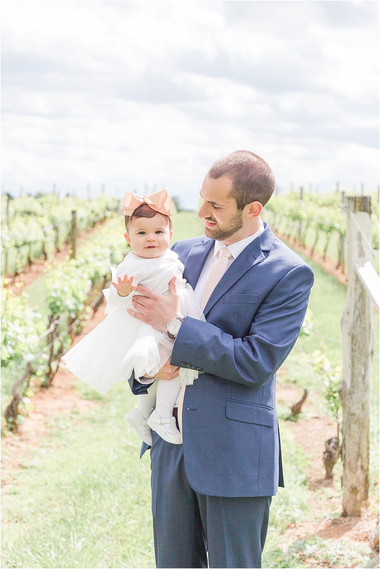 Spring Vineyard Wedding | Hill City Bride Virginia Wedding Blog - Jessica Green Photography - baby, groom, flower girl