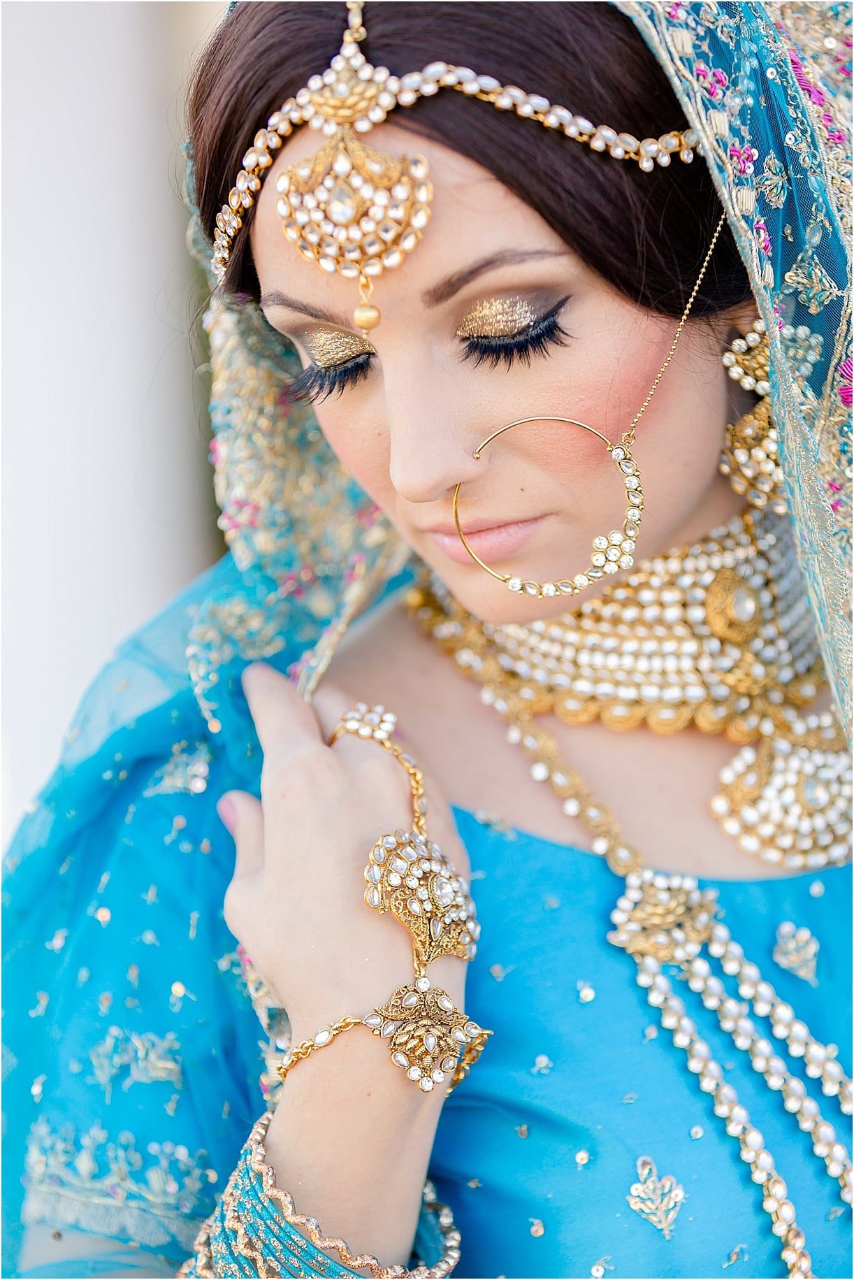 Middle Eastern Wedding | Hill City Bride Virginia Wedding Blog Travel Destination - makeup, gold, jewelry, sari