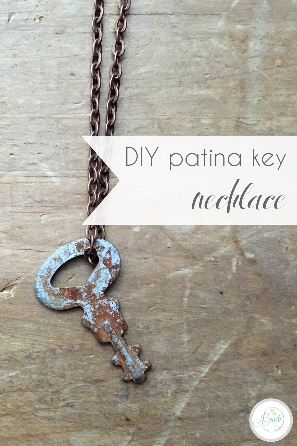 DIY Patina Key Necklace Vintage How to Age Metal | Hill City Bride Virginia Wedding Blog