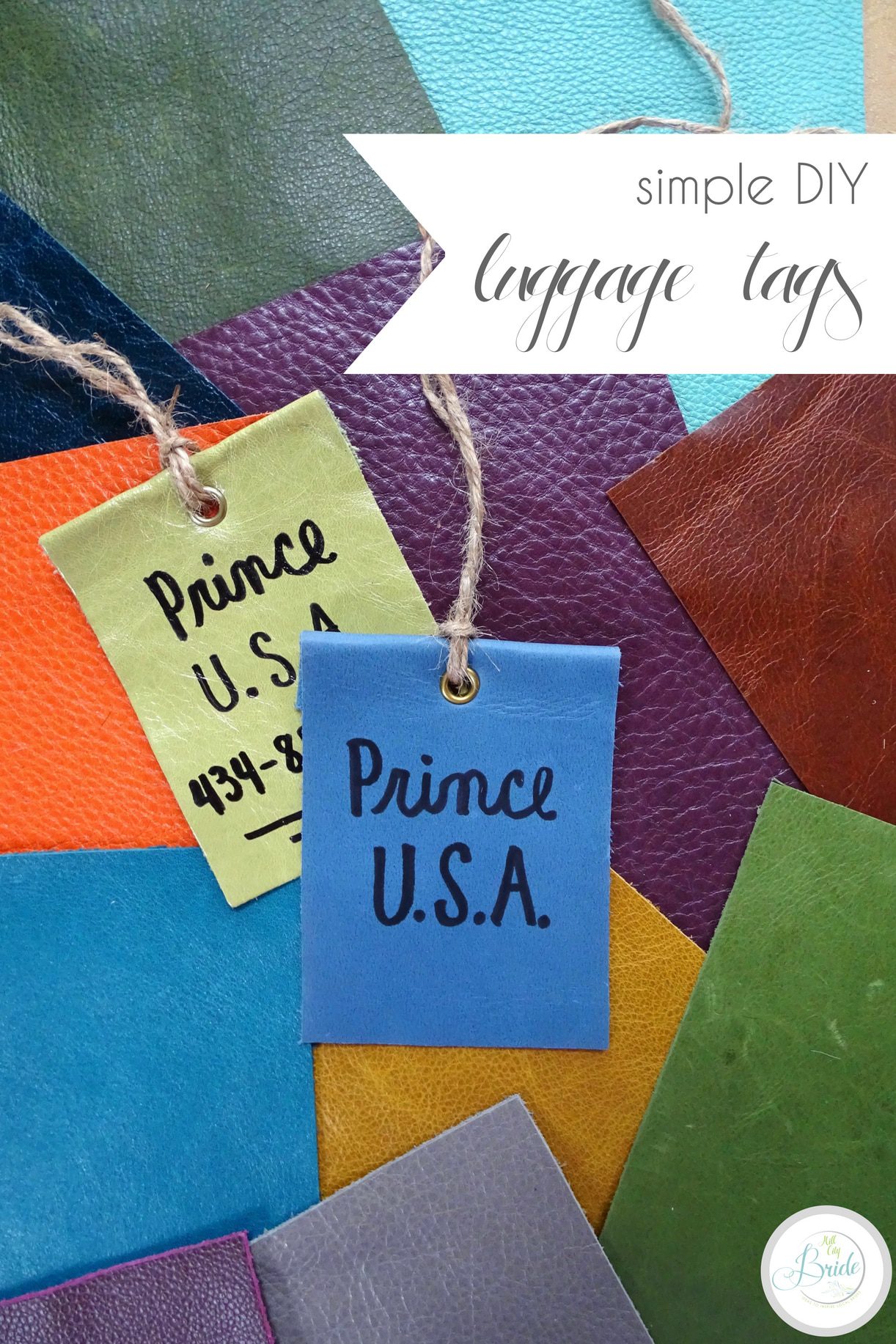 Simple DIY Luggage Tags in Leather for Honeymoon Travel | Hill City Bride Virginia Wedding Blog