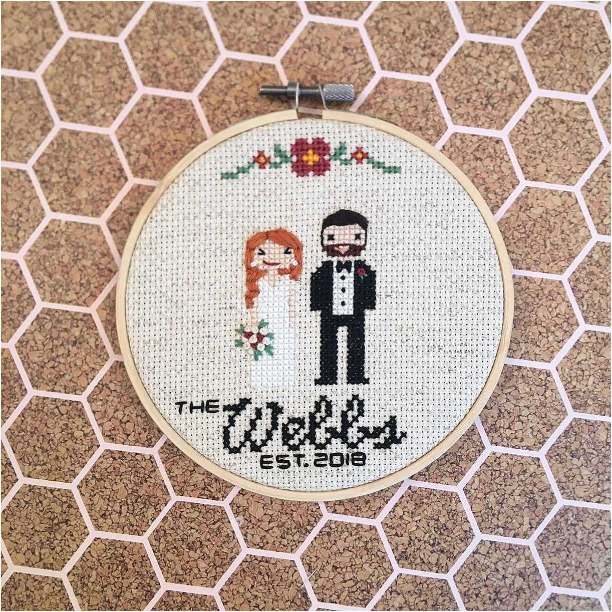 Personalized Gift Ideas for Newlyweds Couples | Hill City Bride Virginia Wedding Blog Cross Stitch