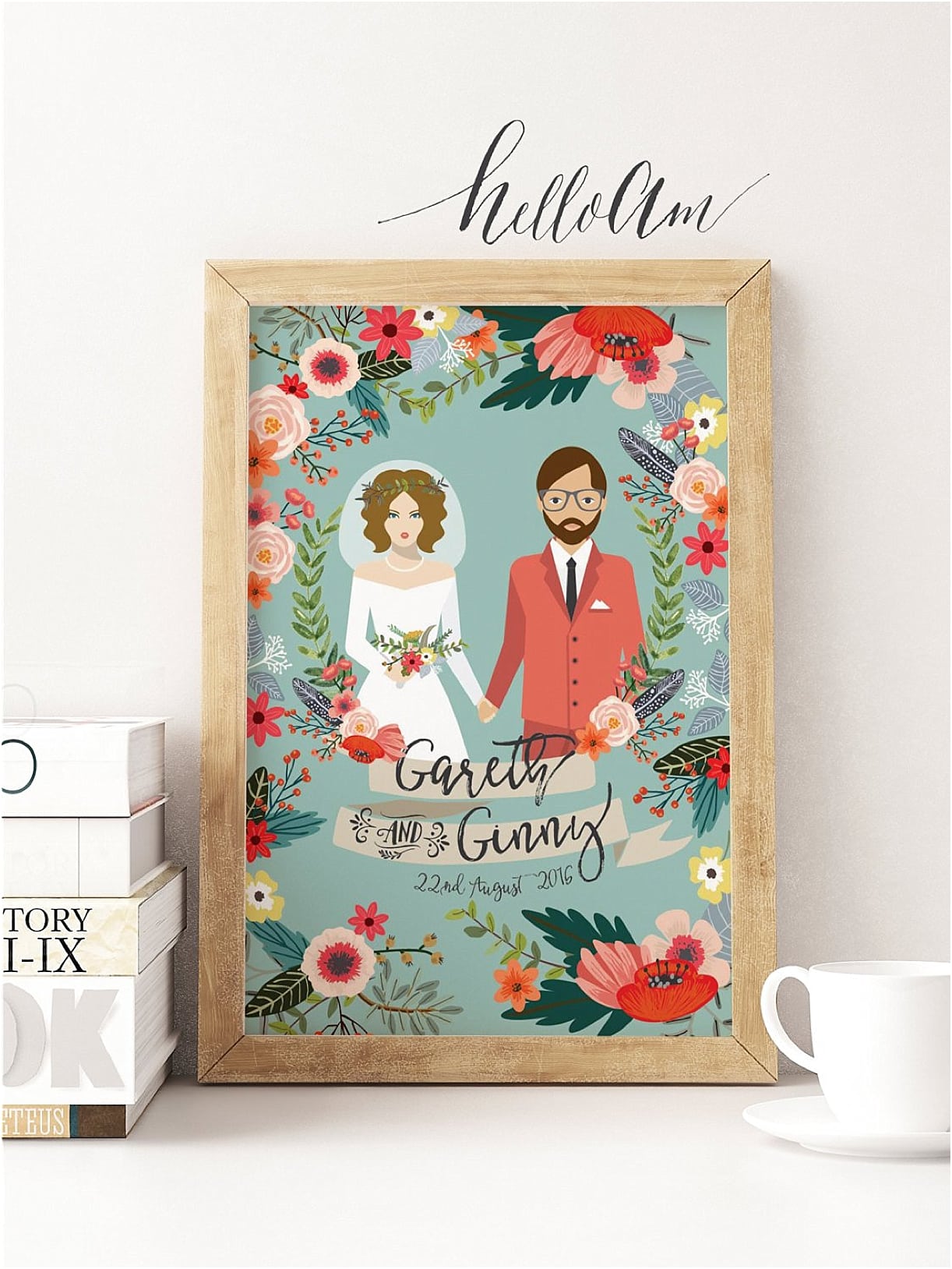 Personalized Gift Ideas for Newlyweds Couples | Hill City Bride Virginia Wedding Blog Floral Print Digital Groom