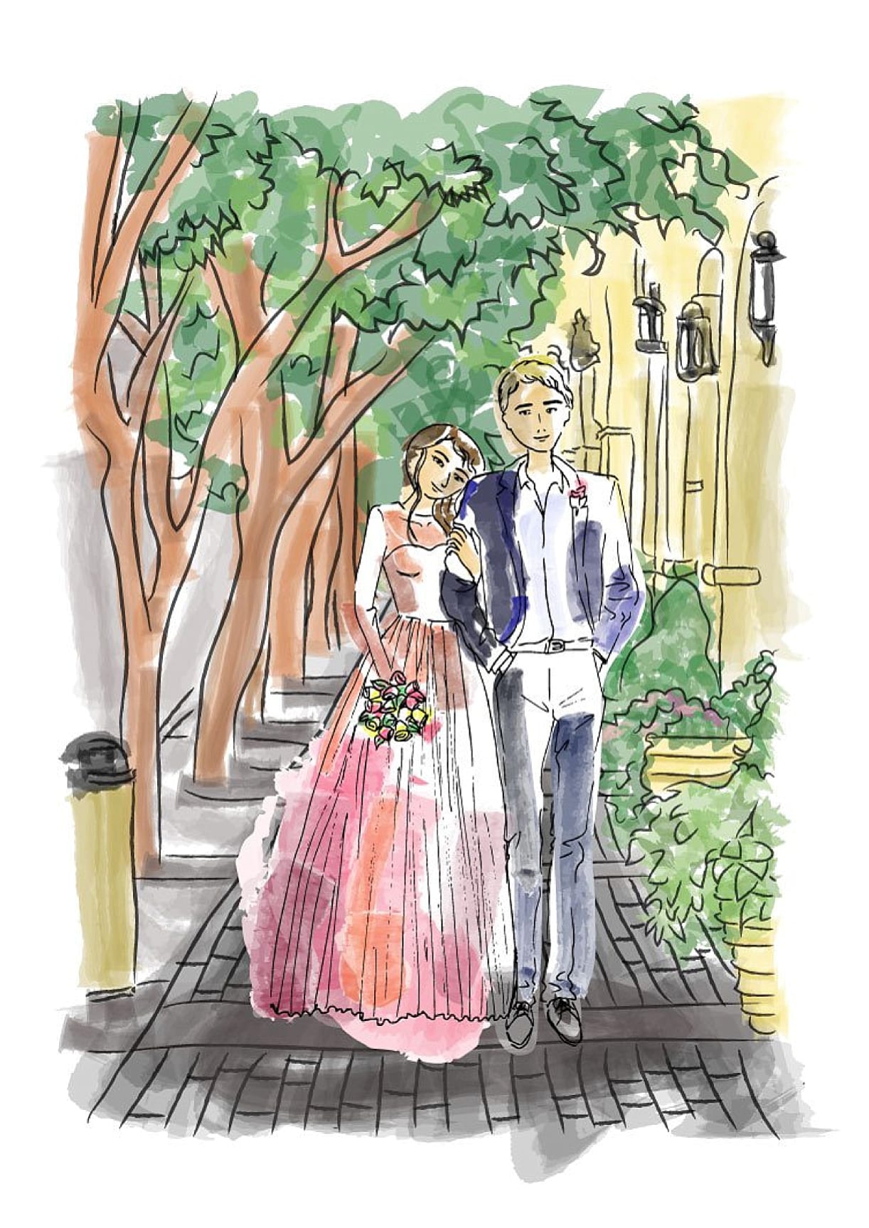 Personalized Gift Ideas for Newlyweds Couples | Hill City Bride Virginia Wedding Blog Watercolor Digital Print