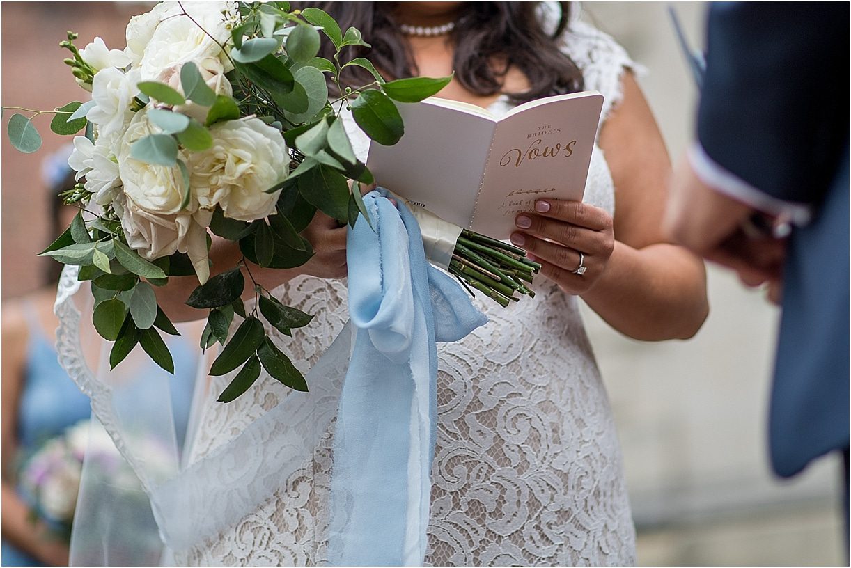 Blue Outdoor Wedding in Alexandria Virginia with Perfect Details | Hill City Bride Blog for Ideas and Inspiration Alexandria Vow Book