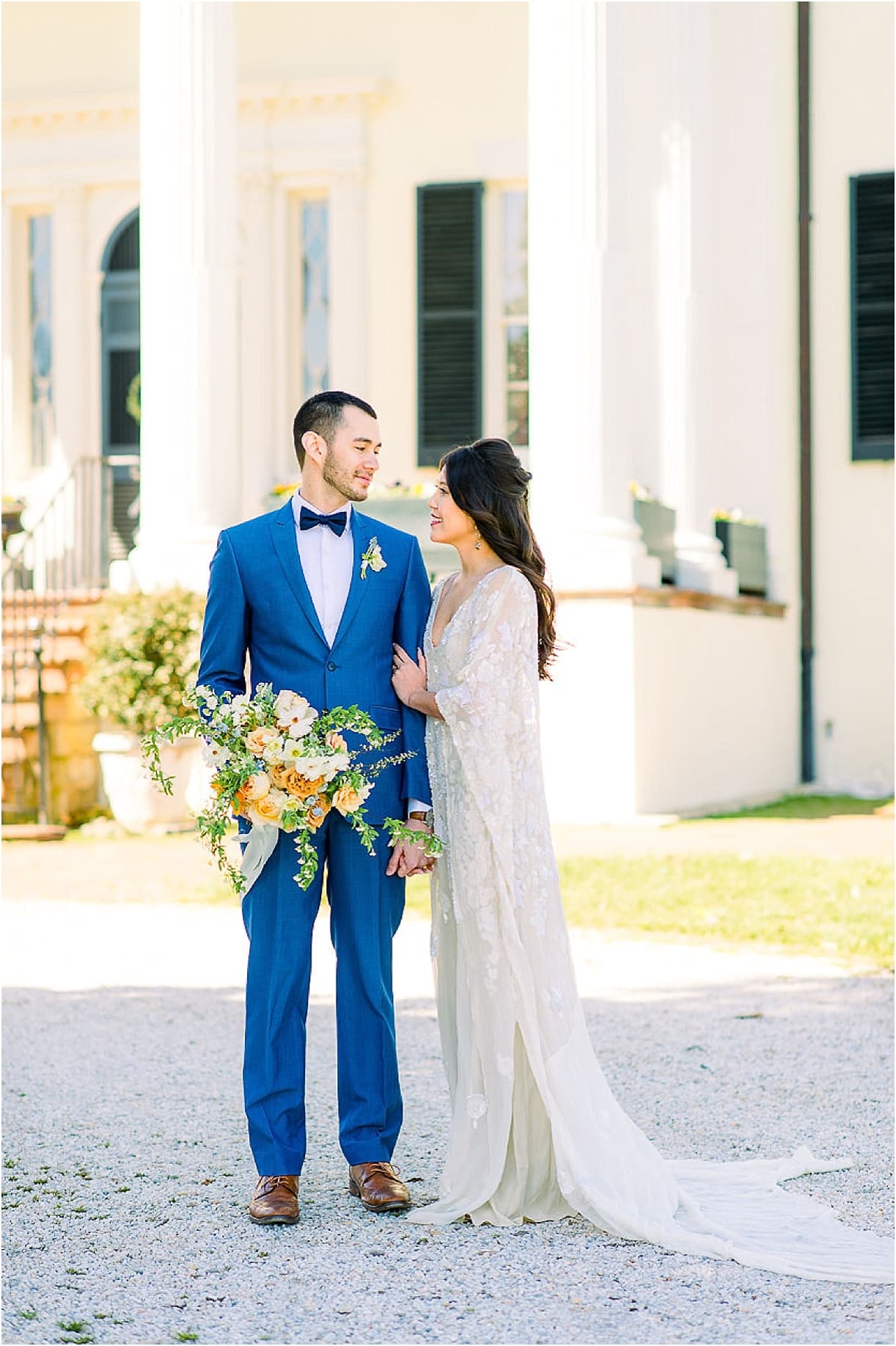 Autumnal Styled Shoot with Unique Spring Wedding Colors | Hill City Bride Virginia Wedding Blog Groom Suit Dress Gown Bouquet