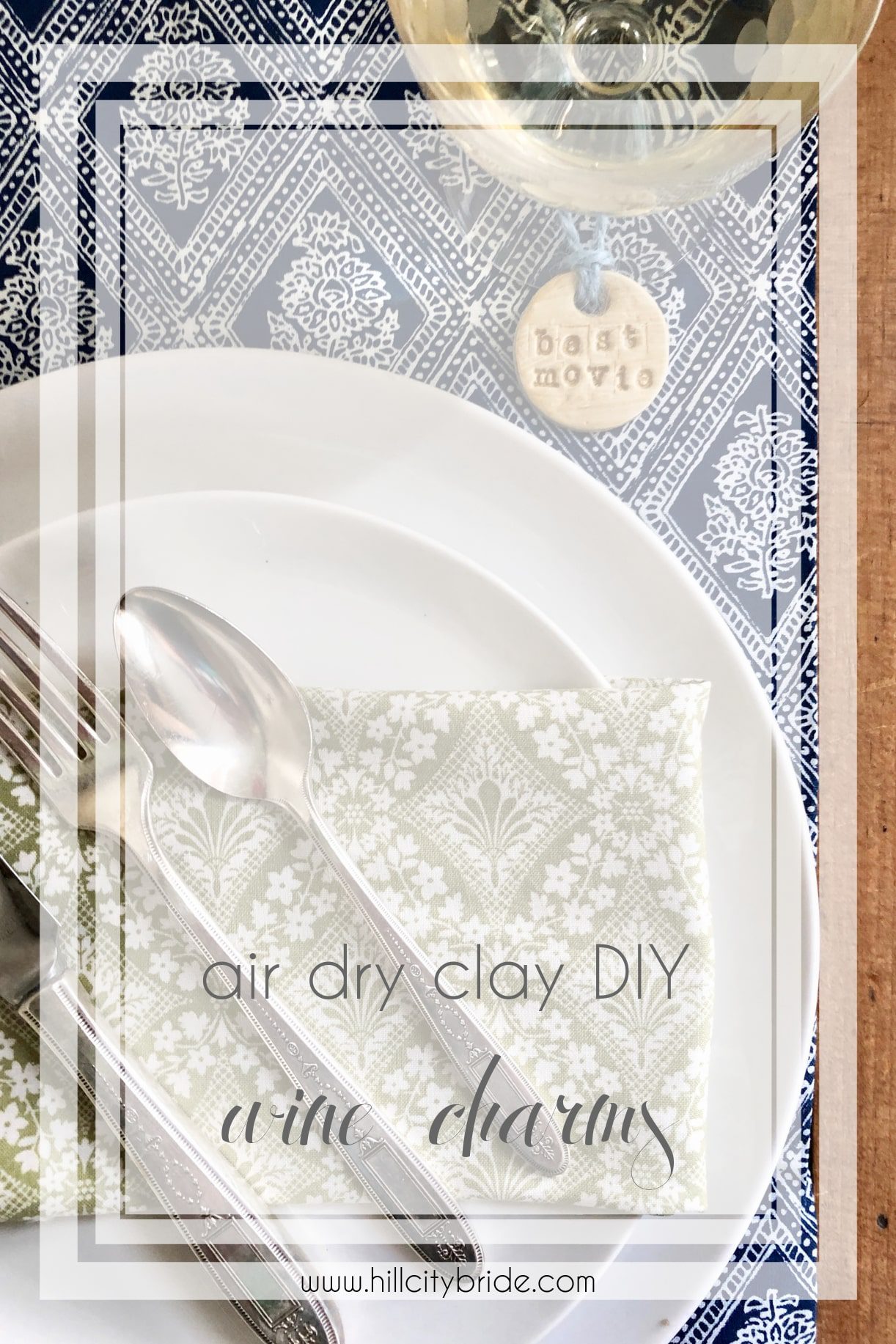 Air Dry Clay DIY Wine Charms Oscars Party Golden Globes Reception | Hill City Bride Virginia Wedding Blog Handmade Craft