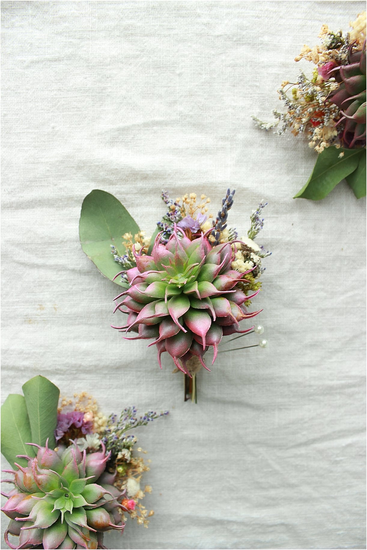 Boutonnieres for the Stylish Groom Keep Forever Everlasting | Hill City Bride Virginia Weddings Blog Colored Succulent