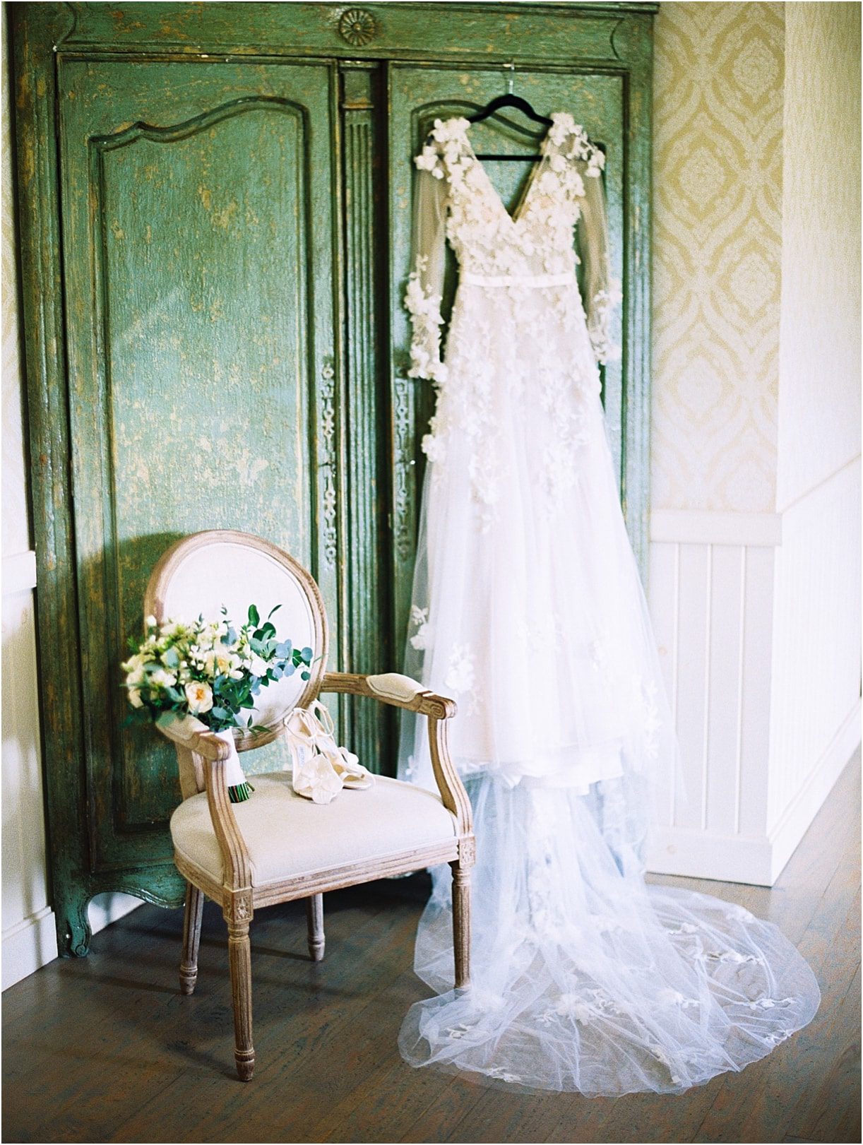 Gorgeous Pippin Hill Wedding in Charlottesville Virginia Gown Dress Flowers Chair