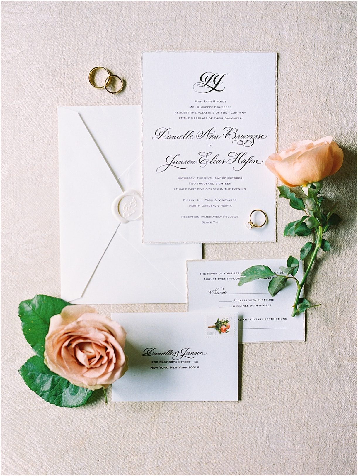 Gorgeous Pippin Hill Wedding in Charlottesville Virginia Invitation Suite