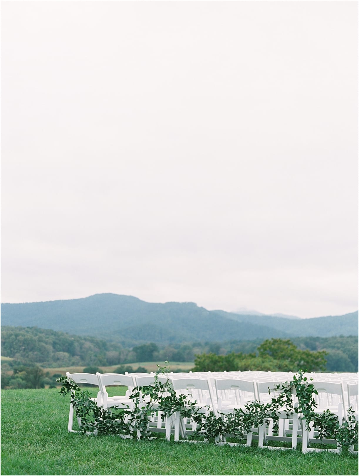 Gorgeous Pippin Hill Wedding in Charlottesville Virginia Chairs Ceremony Setup