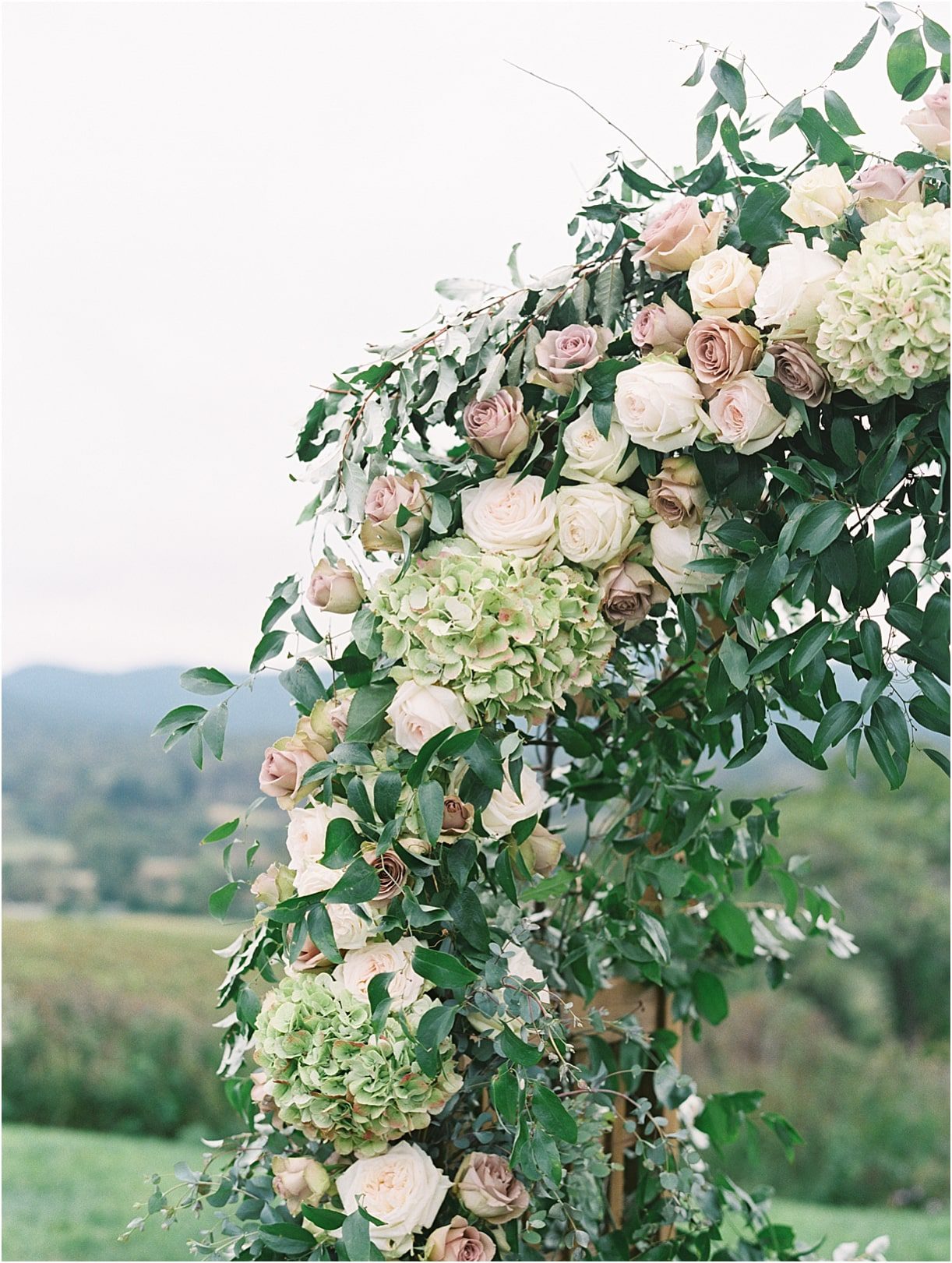 Gorgeous Pippin Hill Wedding in Charlottesville Virginia Floral Arch Flowers Roses