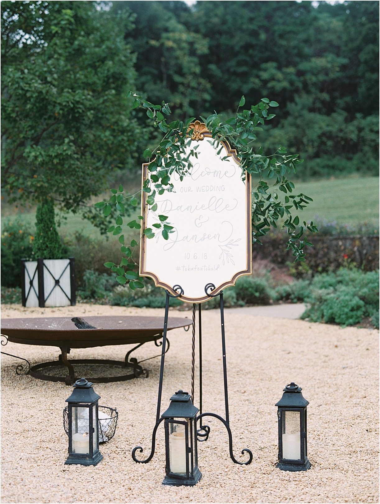 Gorgeous Pippin Hill Wedding in Charlottesville Virginia Mountain Signage Mirror