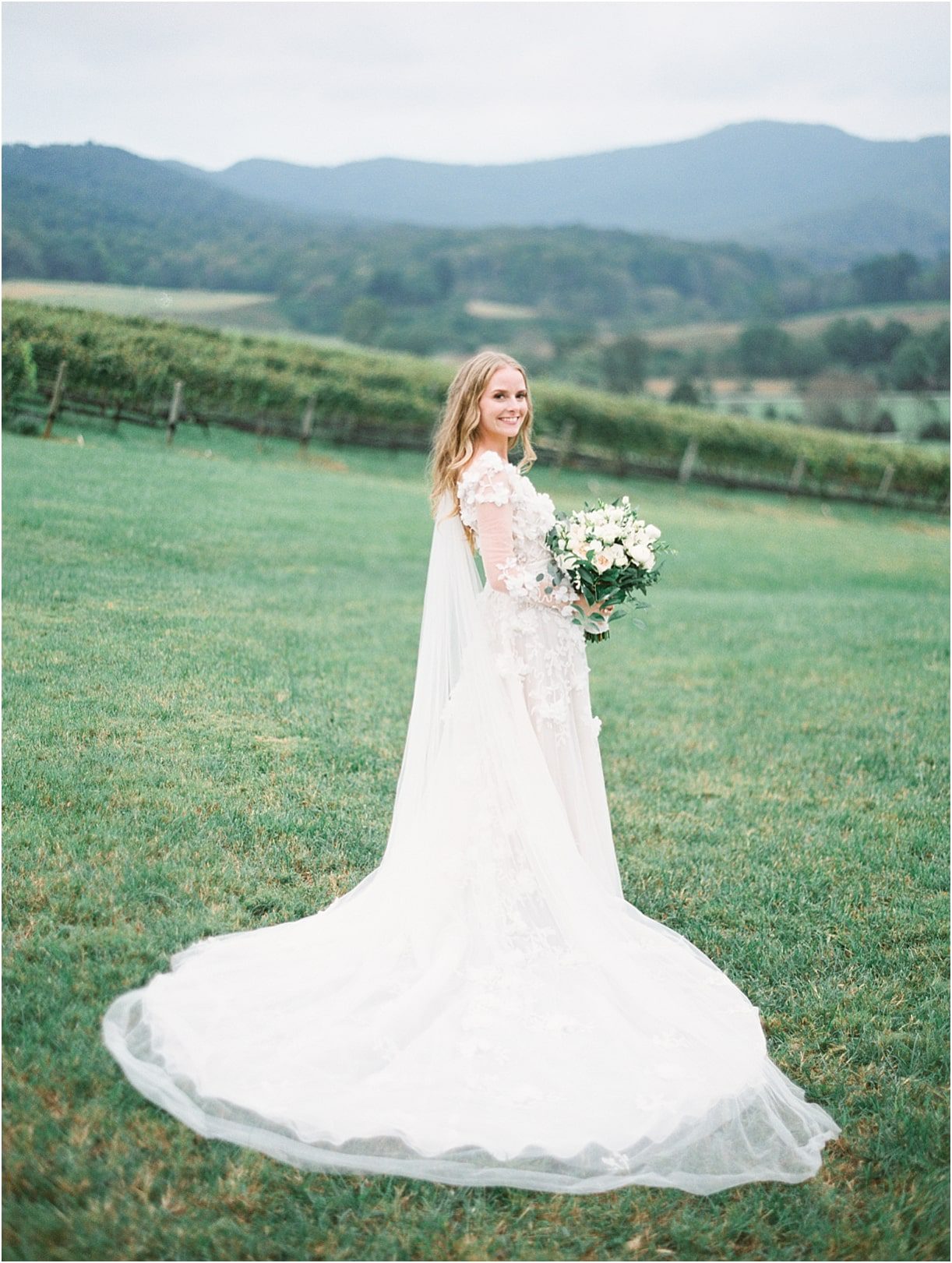 Gorgeous Pippin Hill Wedding in Charlottesville Virginia Lace Gown Dress