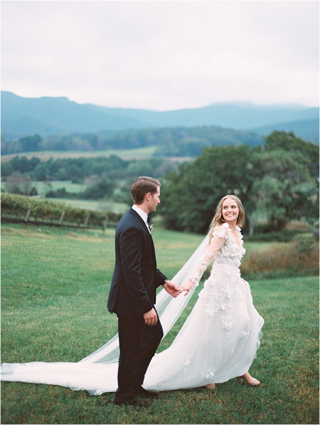 Gorgeous Pippin Hill Wedding in Charlottesville Virginia Groom Mountains
