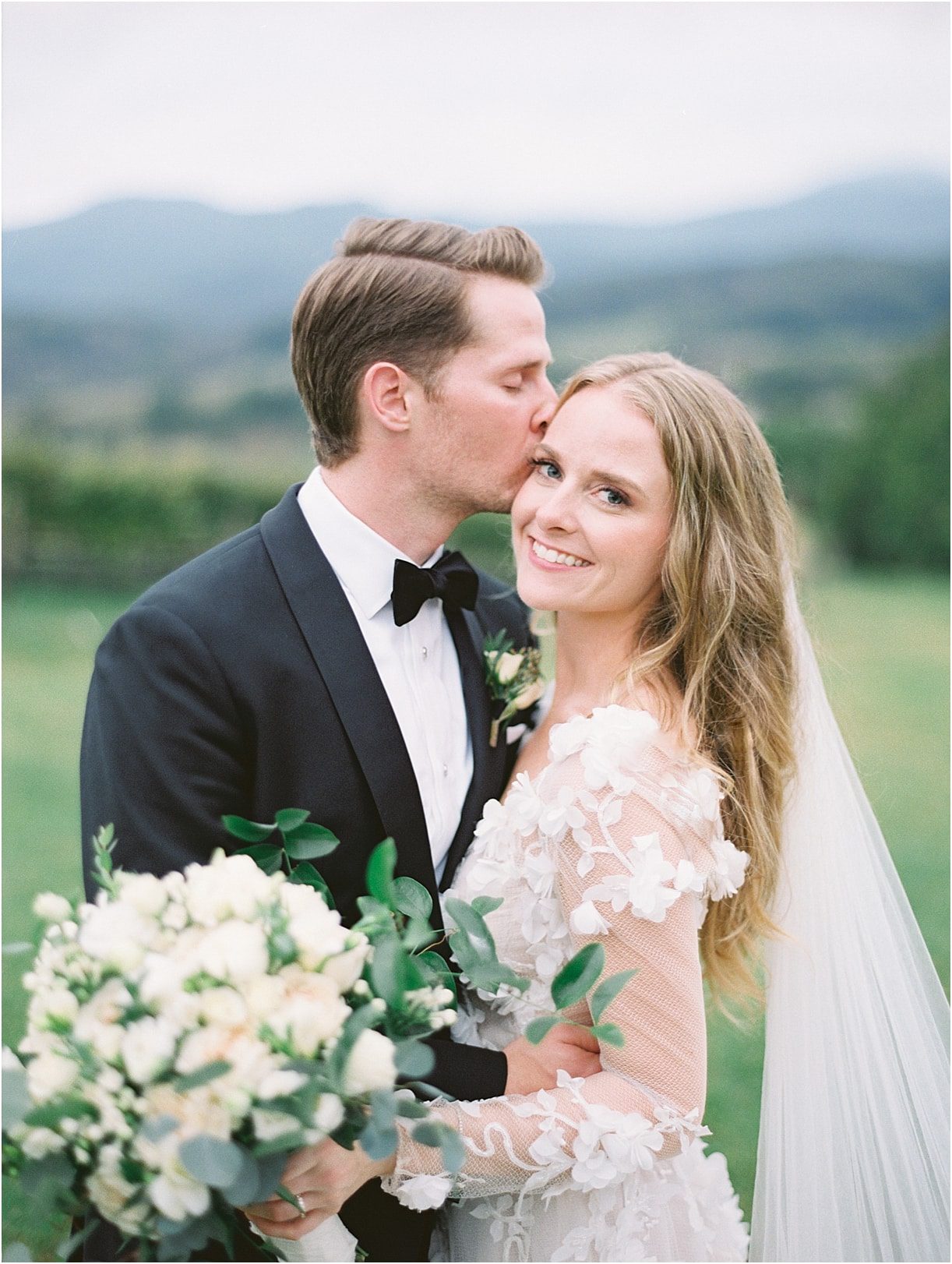 Gorgeous Pippin Hill Wedding in Charlottesville Virginia Groom Mountains Bouquet Flowers