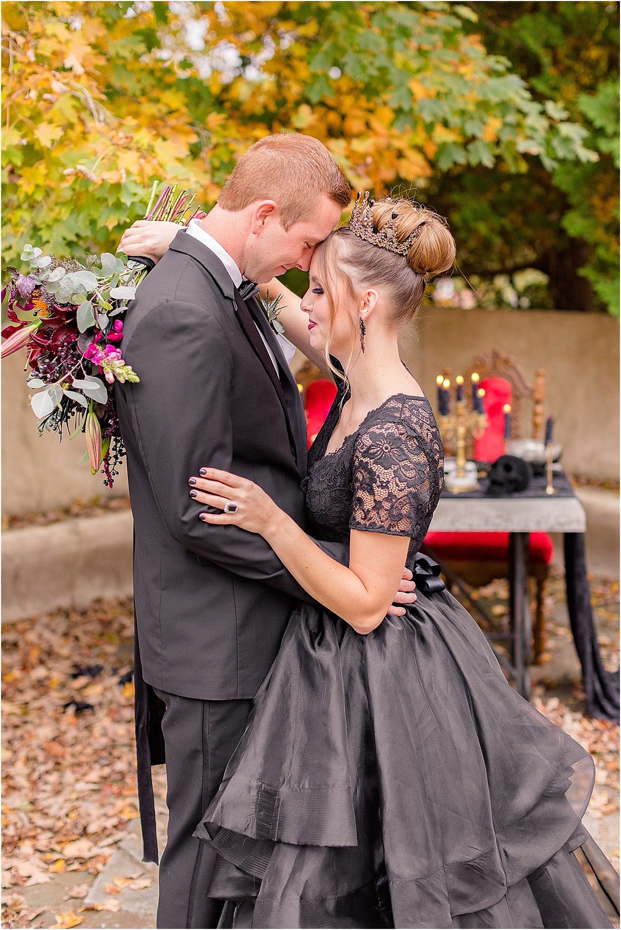 Gothic Wedding Dress | Halloween Wedding Ideas on a Budget | Halloween Wedding Flowers