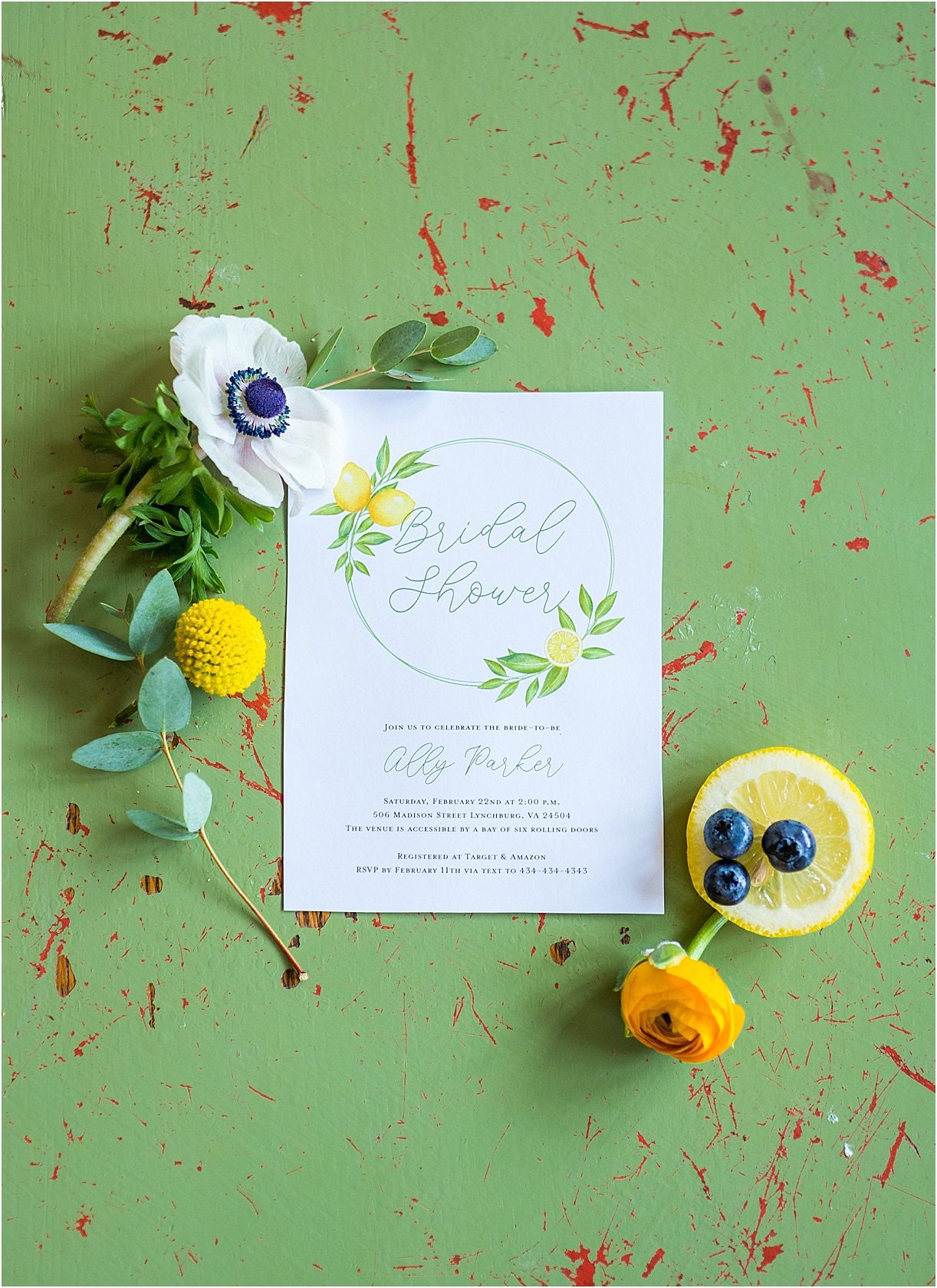 Lemon Themed Bridal Shower Themes | Hill City Bride Virginia Weddings Wedding Blog Invitation
