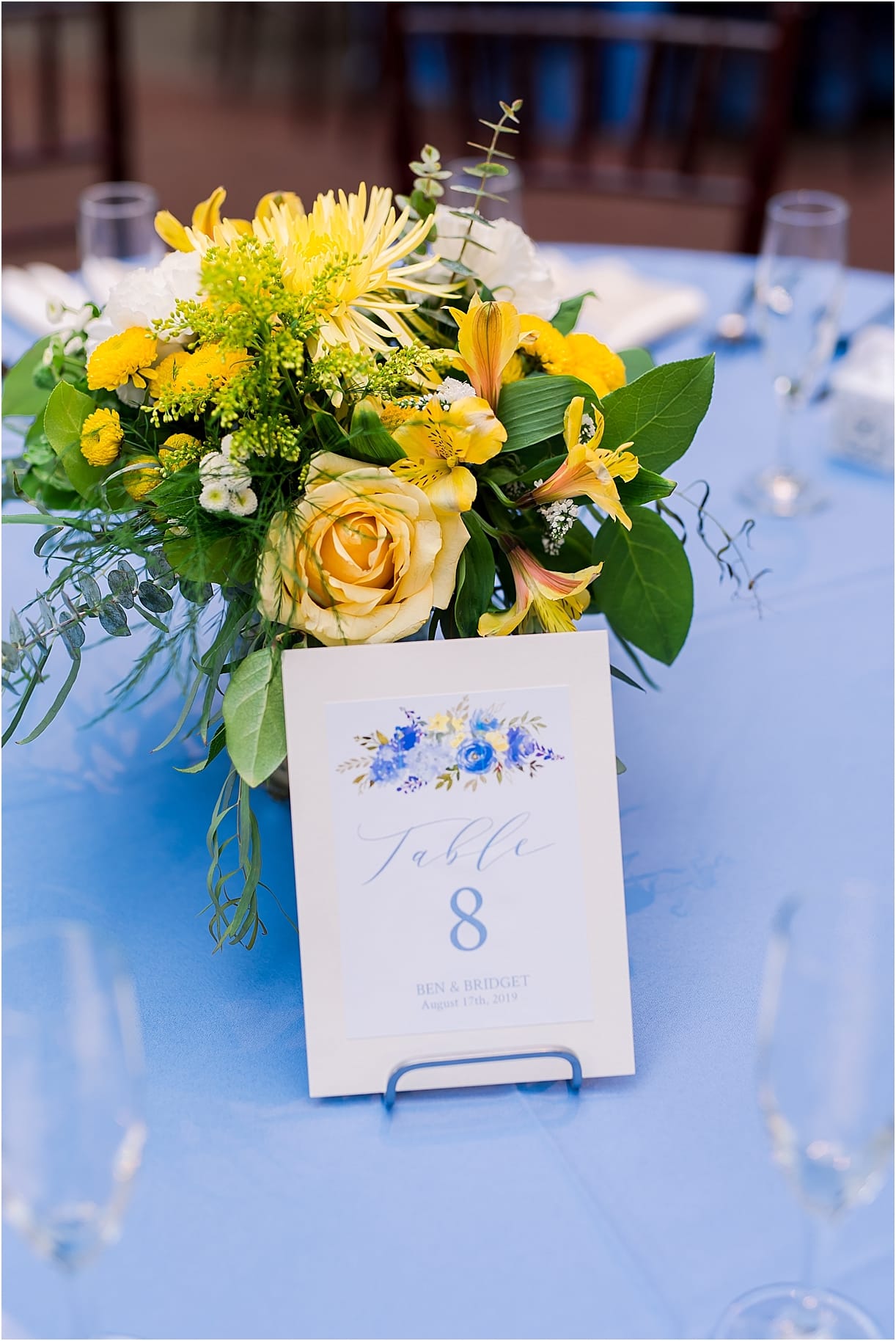 Light Blue and Yellow Wedding | Hill City Bride Wedding Blog Table Number