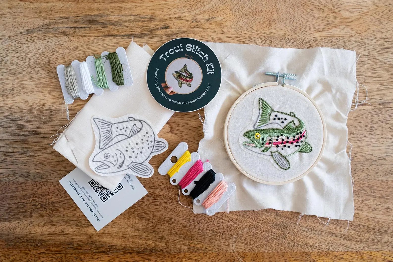 Rainbow Trout Stitching Kit via Etsy