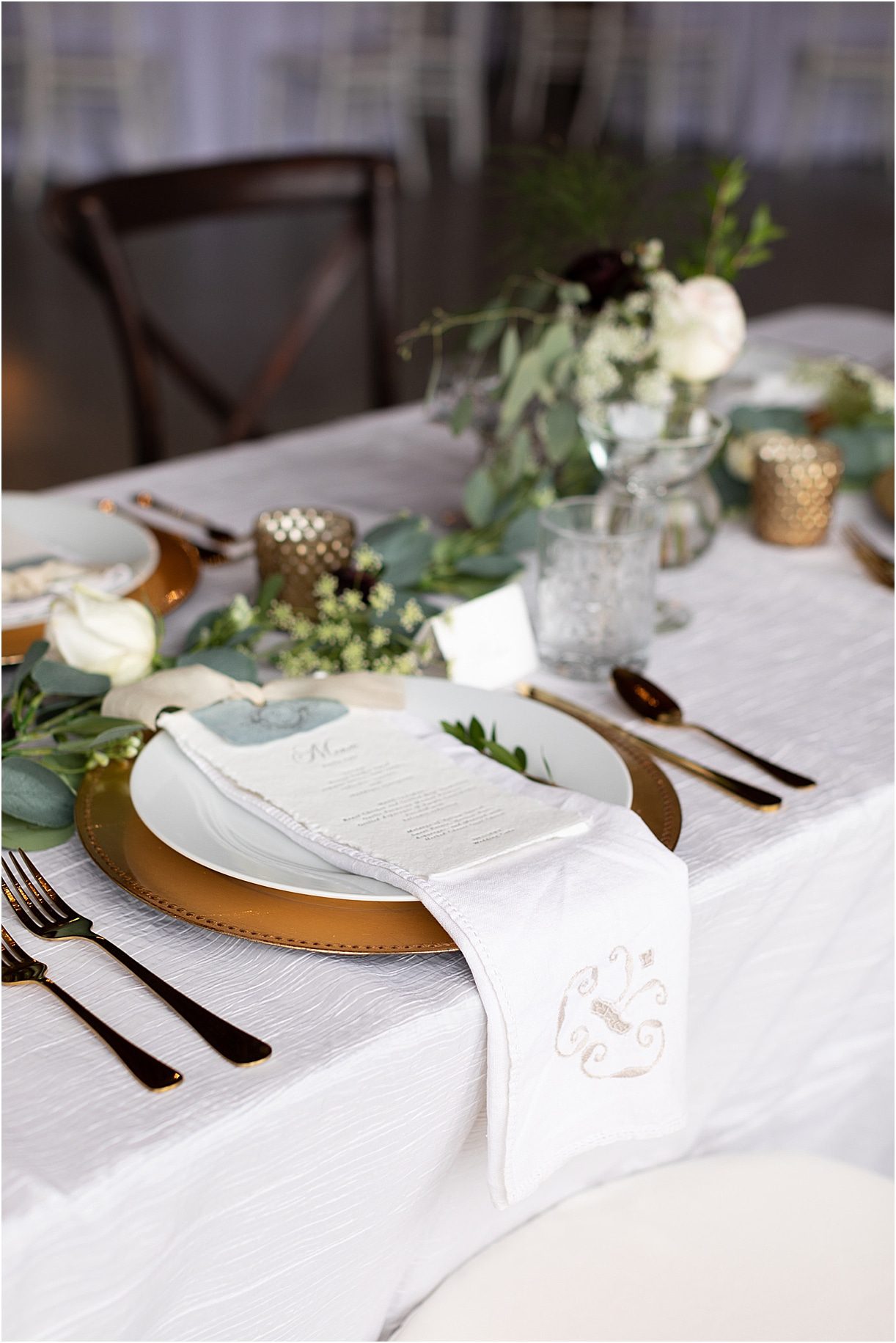 Steel Blue and Burgundy Virginia Wedding | Hill City Bride Wedding Ideas Blog Reception Table Menu Decor