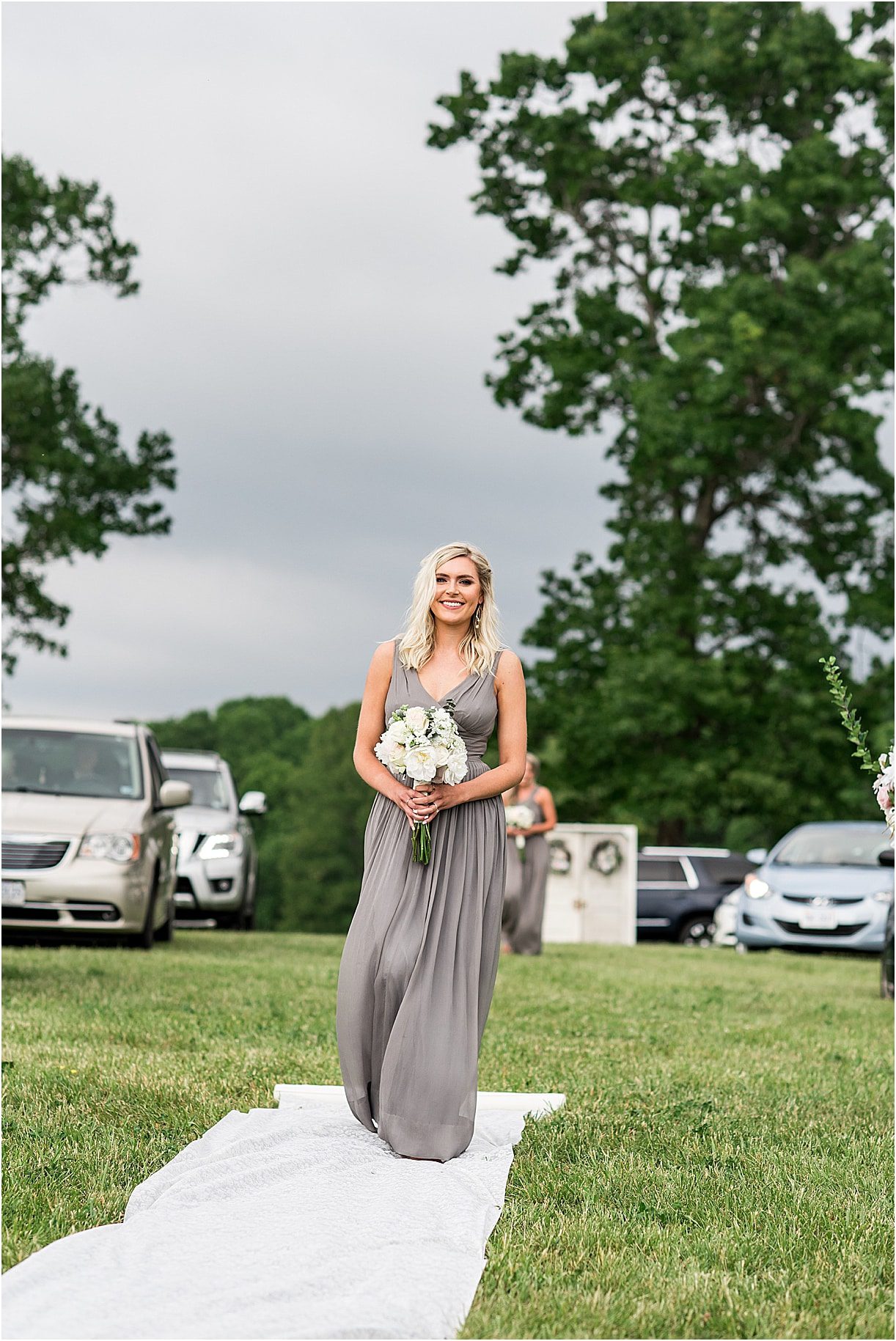 Bridesmaid Aisle | Drive In Wedding Ideas | COVID Wedding Ceremony Ideas | Hill City Bride Virginia Weddings