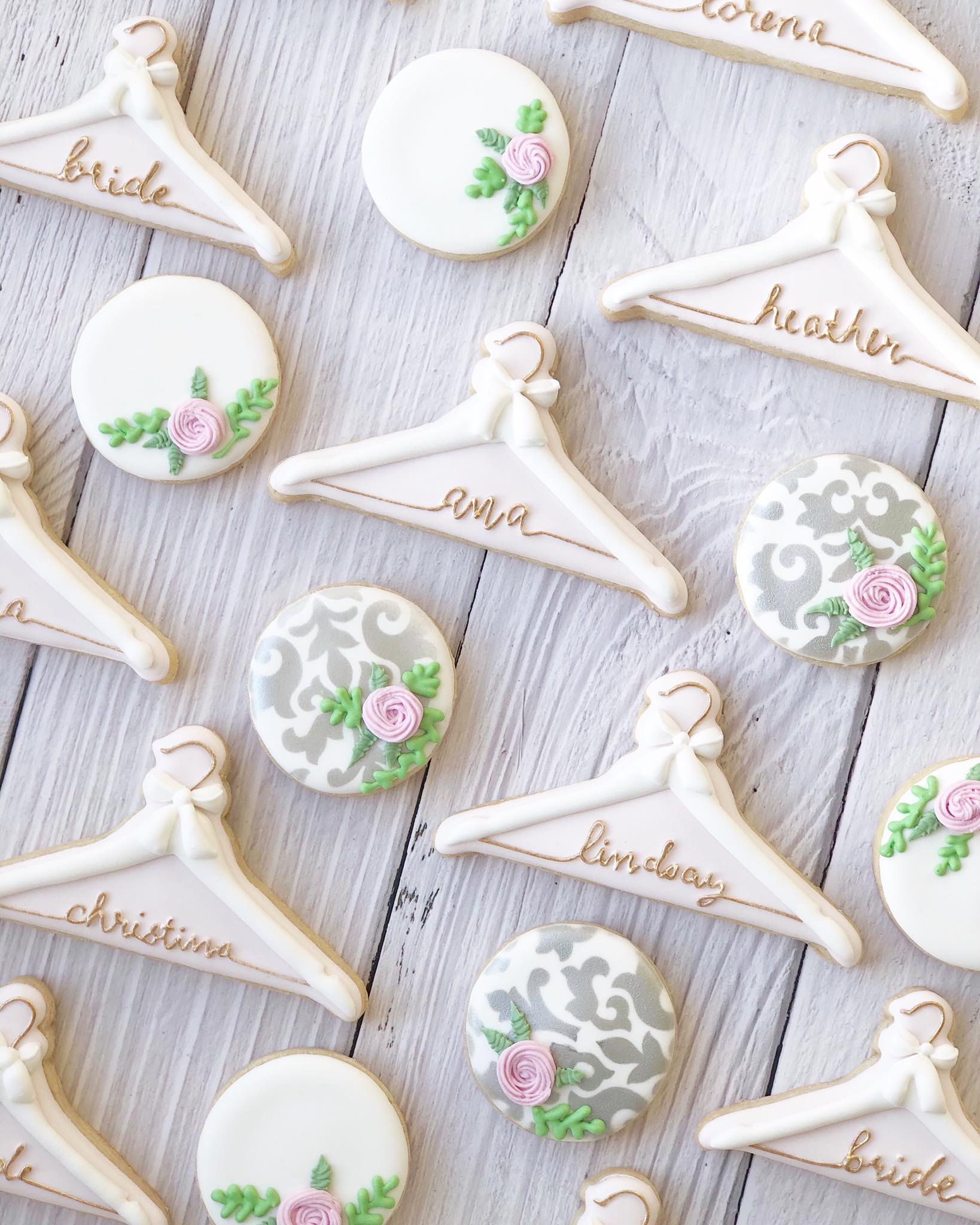 Decorated Wedding Cookies Custom Bridesmaid Hangers | Hill City Bride