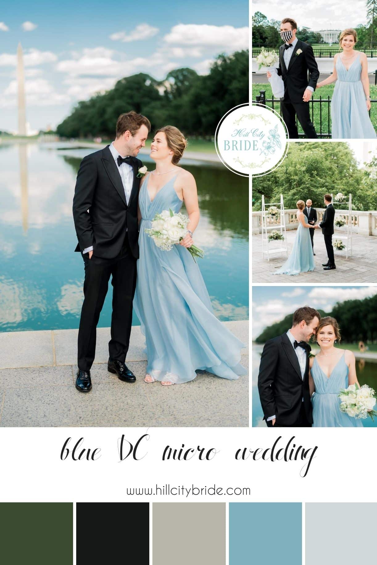 Washington DC Elopement | Soft Blue Color Palette | Hill City Bride Wedding Blog