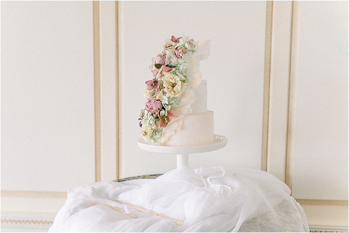 Light Pink Wedding Theme | Hill City Bride | Blush Pink and Navy Blue Wedding Pink Wedding Cake