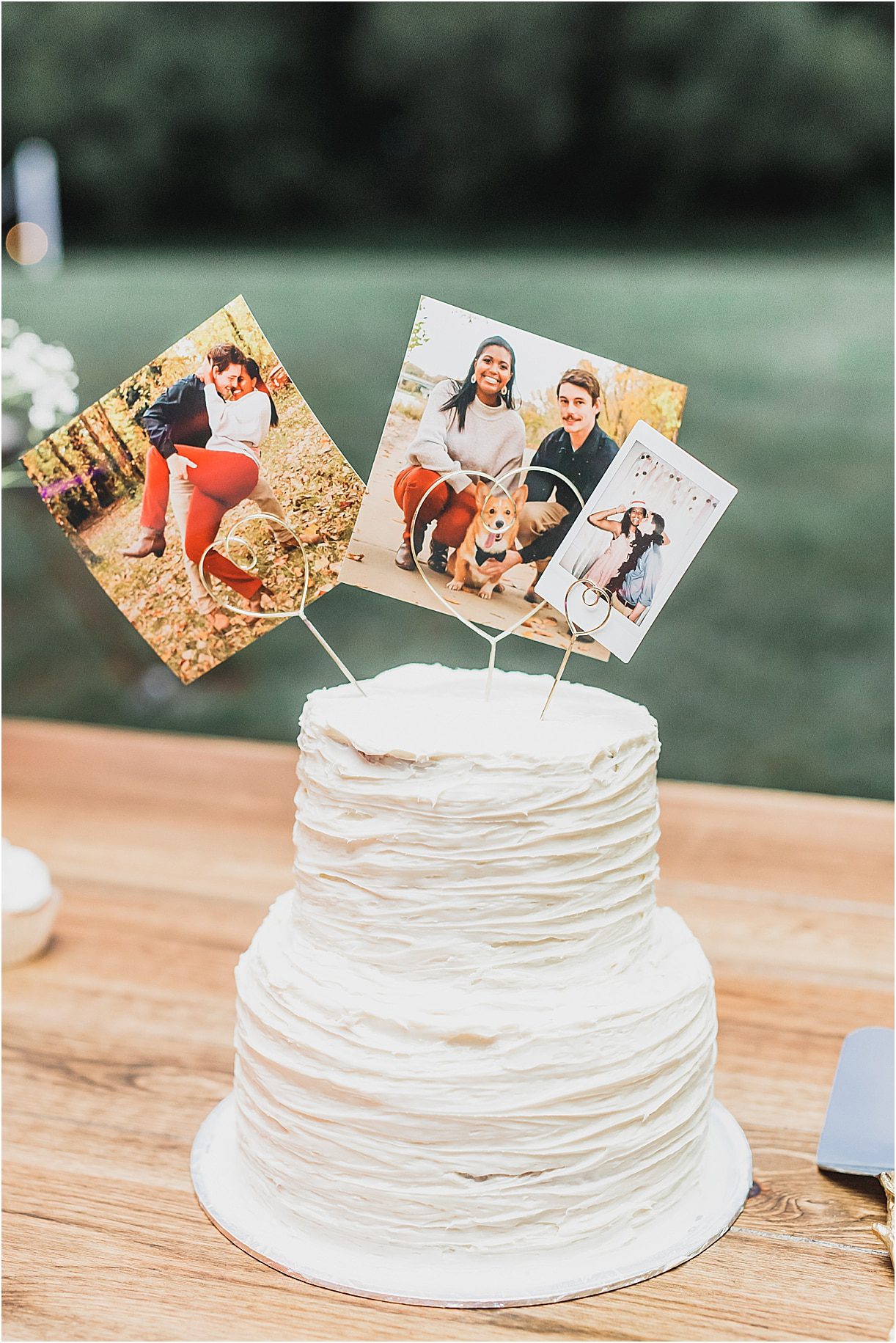 Wedding Cake with Photos on Top