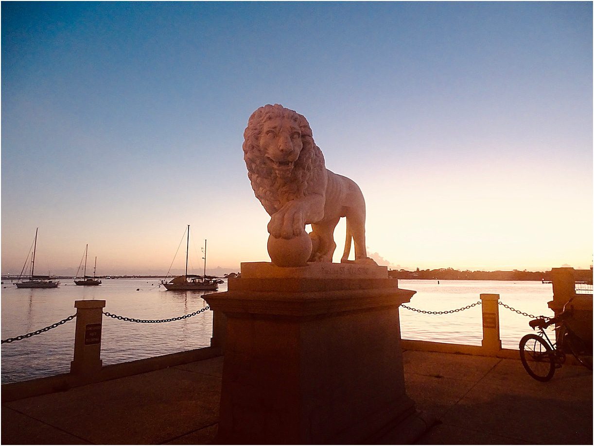 St. Augustine Florida Lion at Sunrise