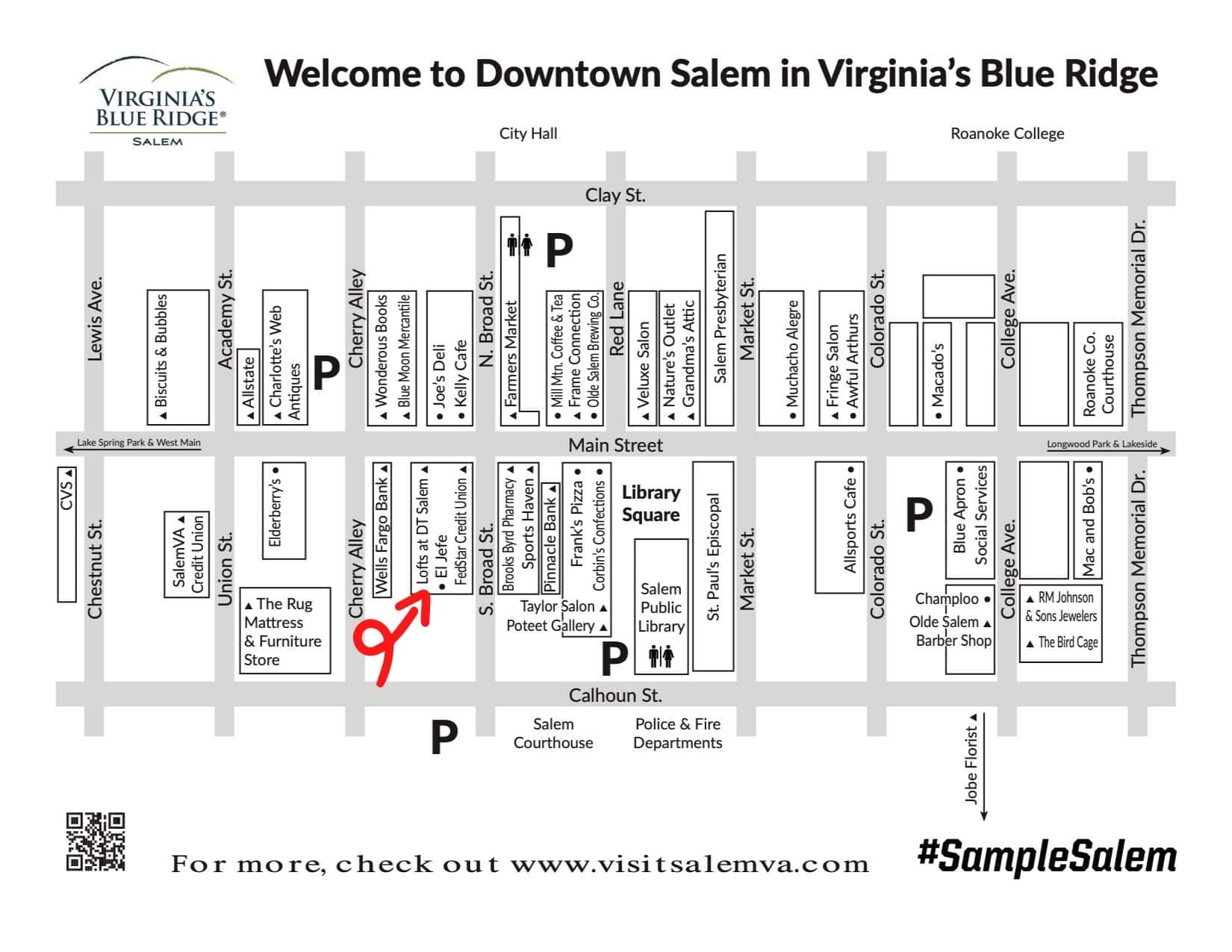 Salem, Virginia Map of Things to Do