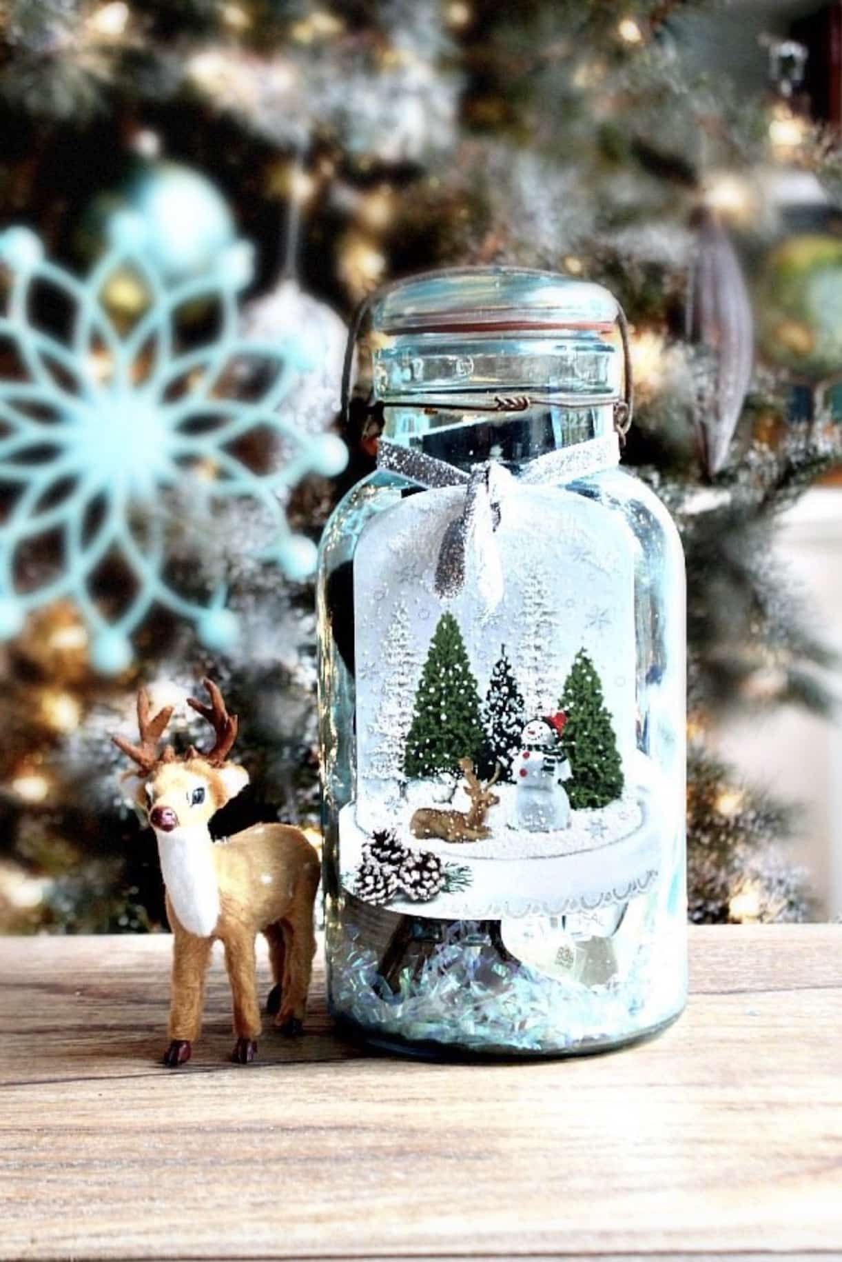 Snow Globe Mason Jar Christmas Card DIY