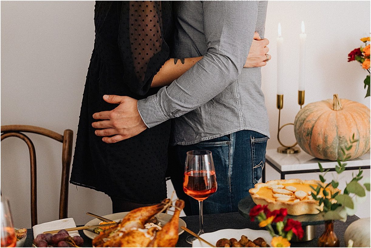 Thanksgiving for Two Menu Ideas Couple Embrace Table