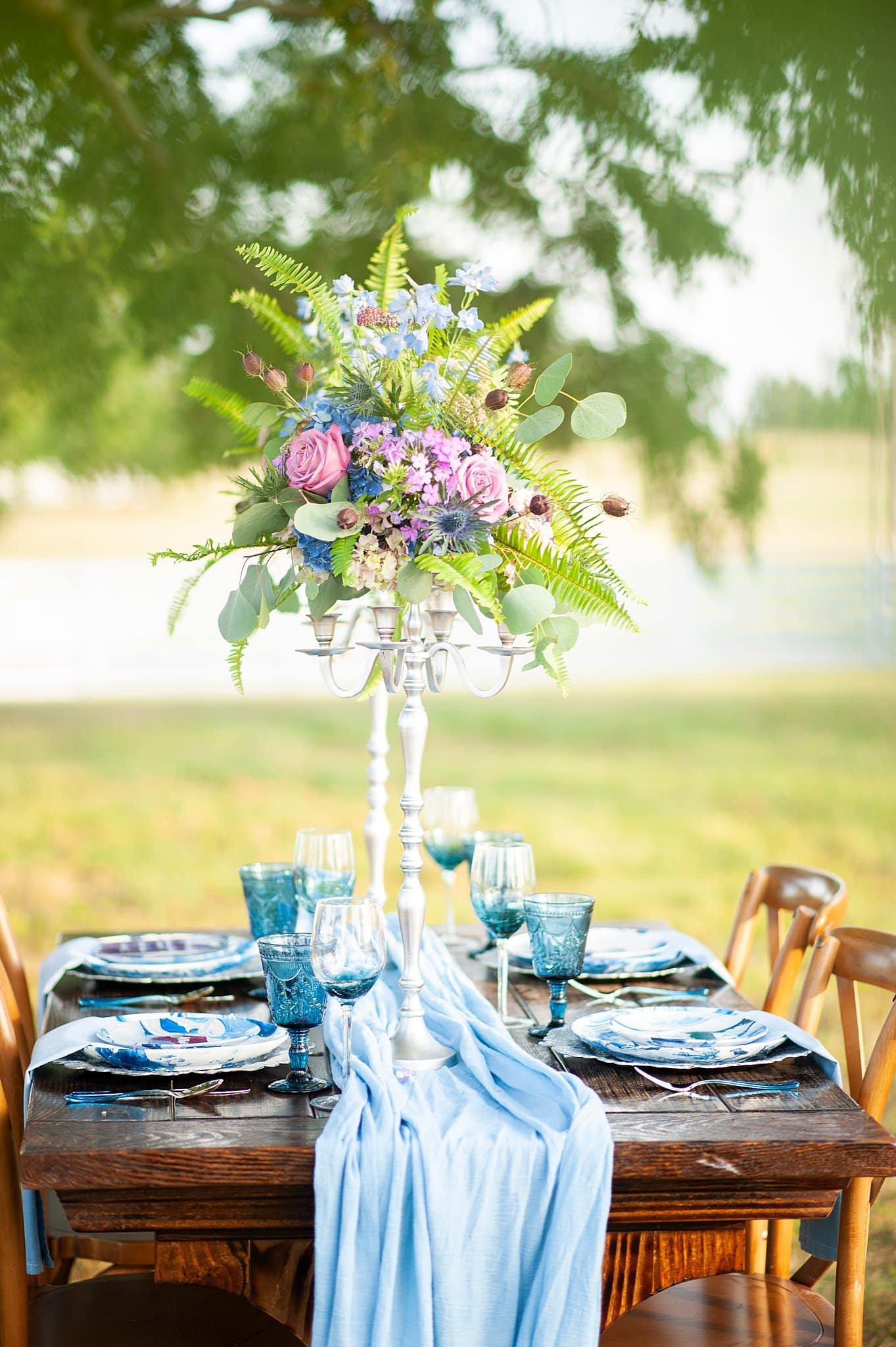 Pastel Wedding Colors | Purple and Blue Wedding Ideas Table