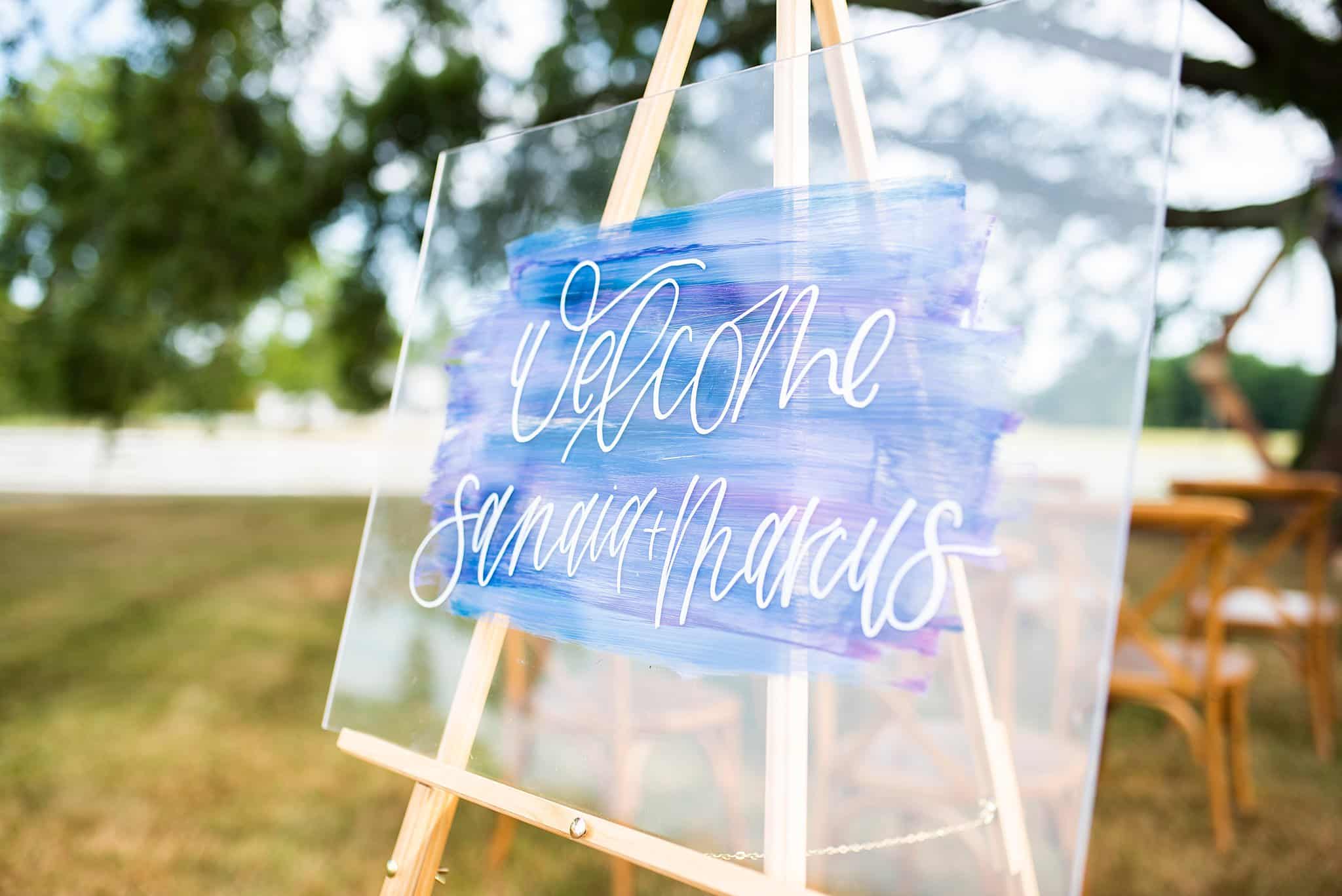 Pastel Wedding Colors | Purple and Blue Wedding Ideas Sign