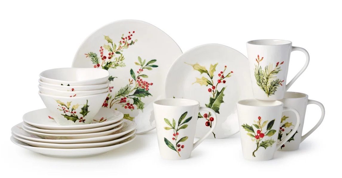 Christmas Holly Dishes