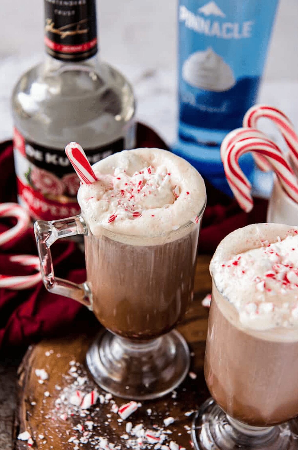 Boozy Peppermint Hot Chocolate New Years Eve Drinks
