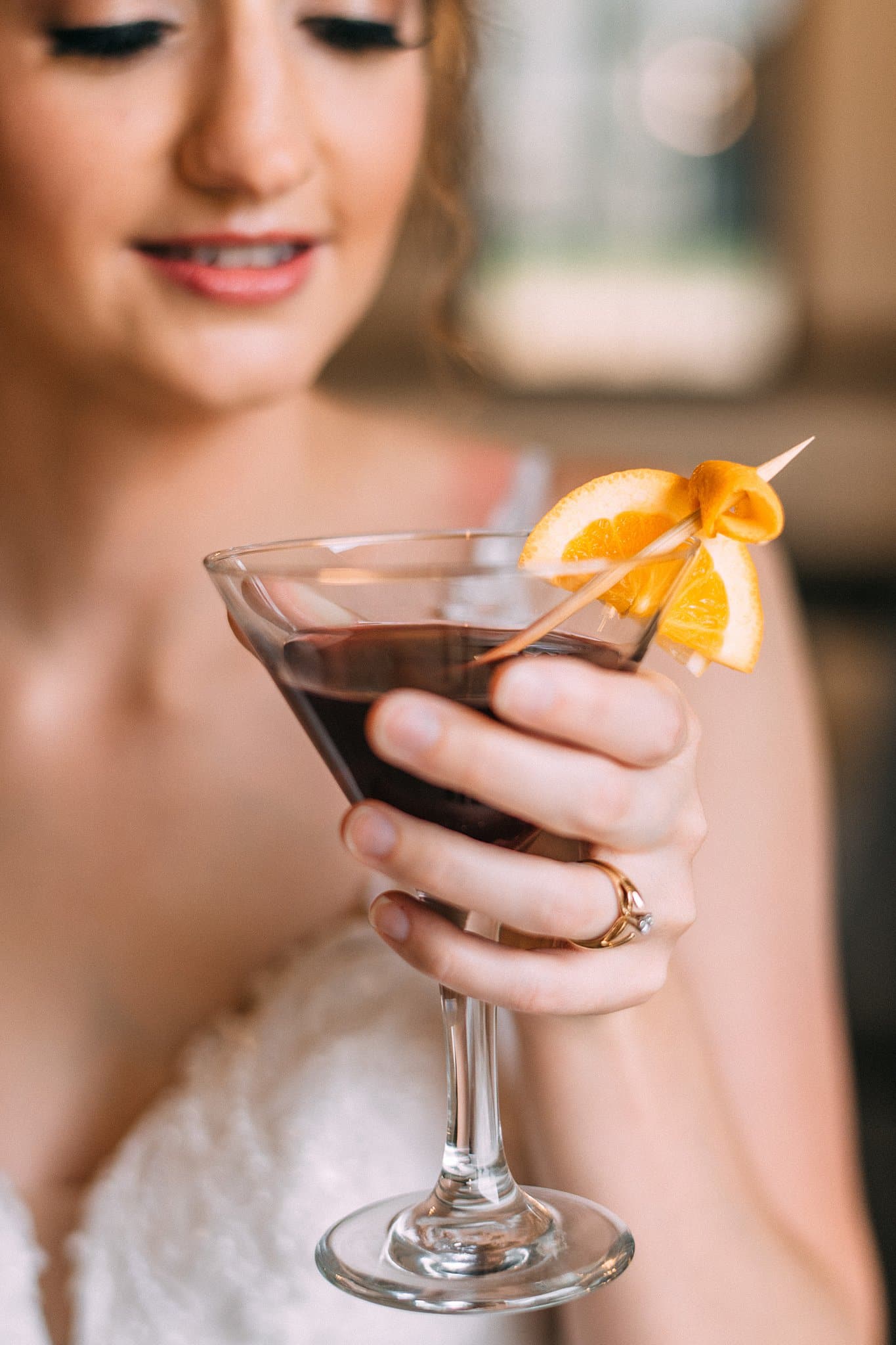 Bride Holding Cocktail Juice Spritzer Recipe