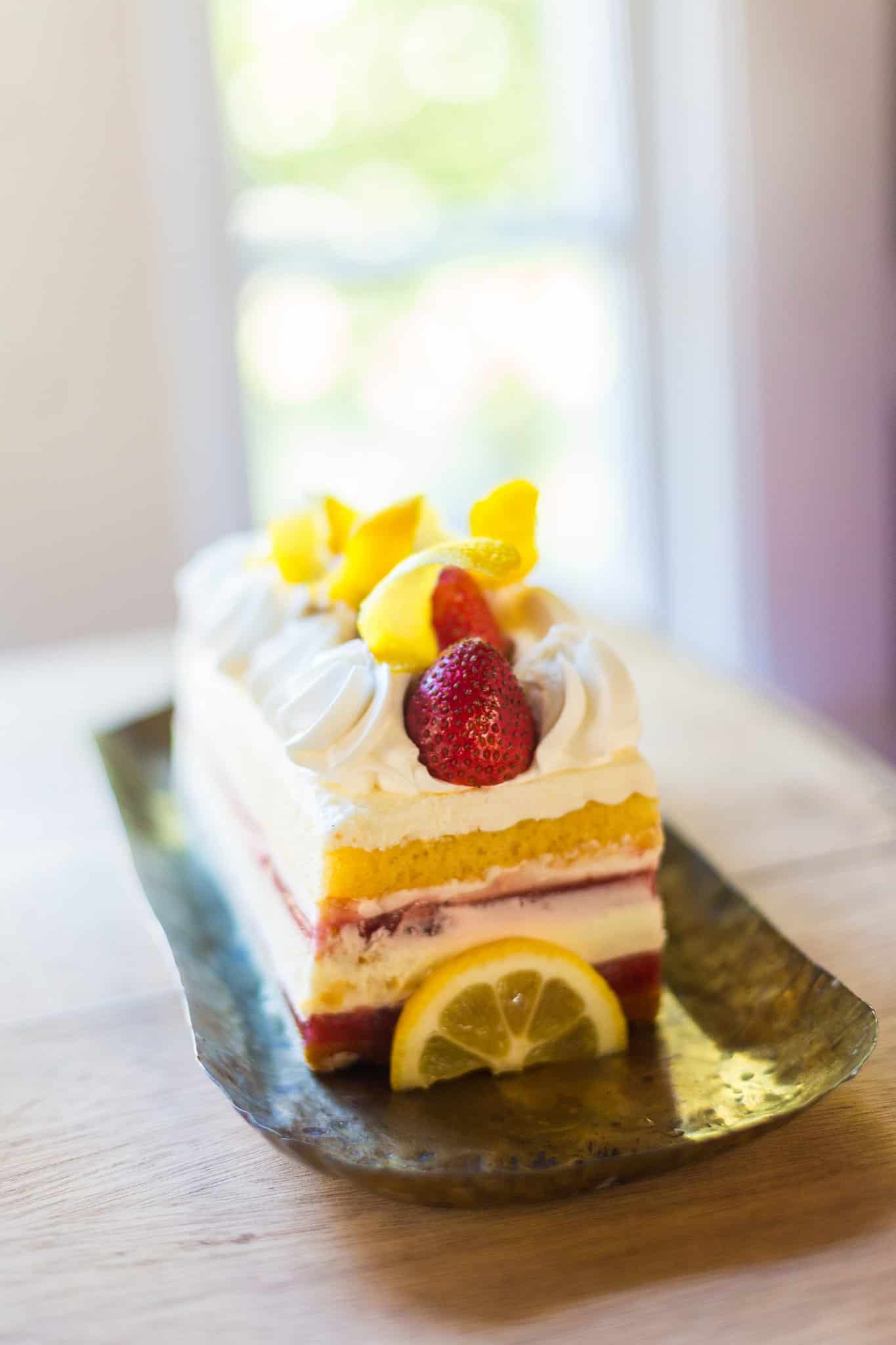 Yellow and Pink Bridesmaids Luncheon Cake