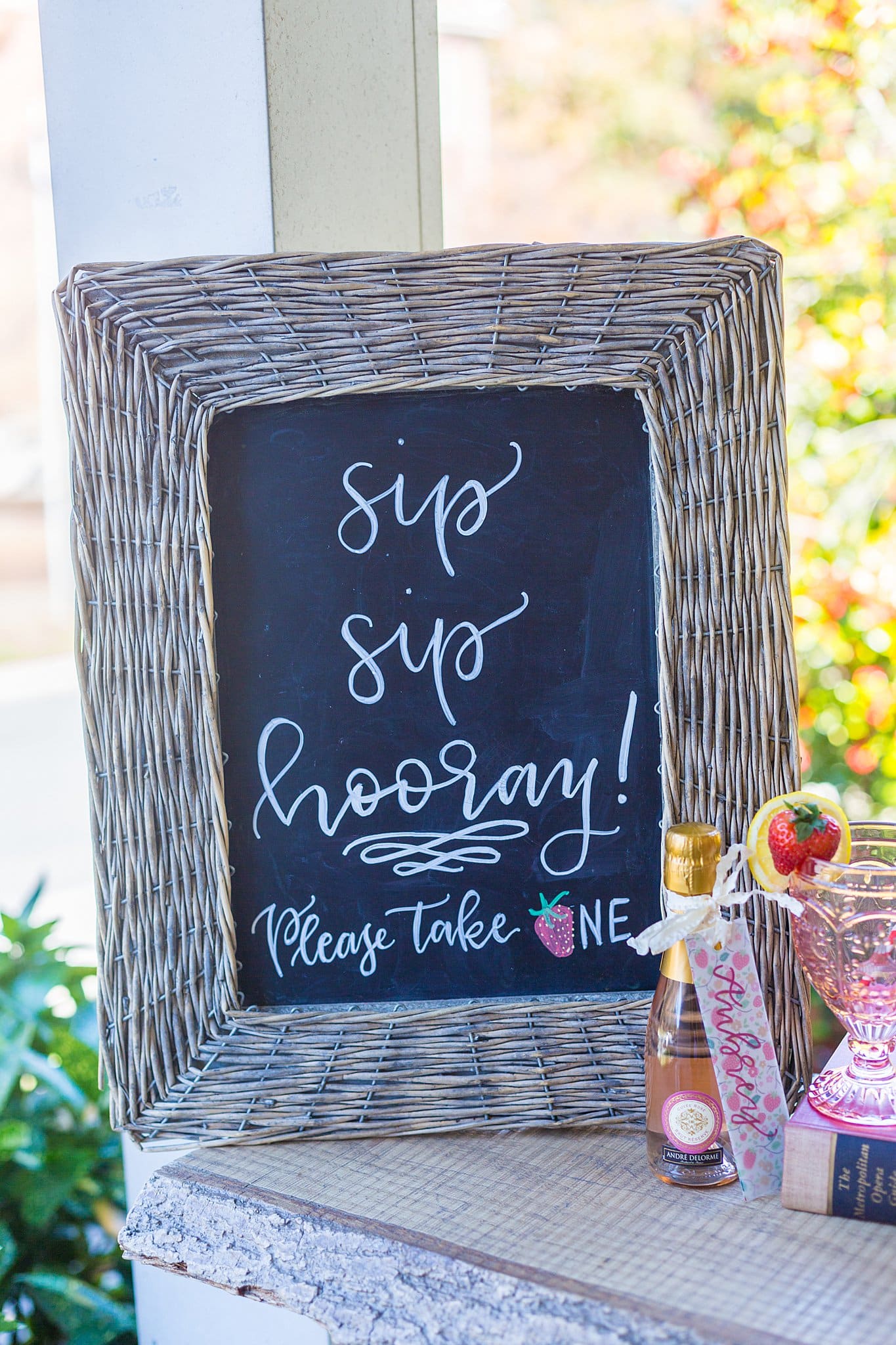 Yellow and Pink Bridesmaids Luncheon Signage