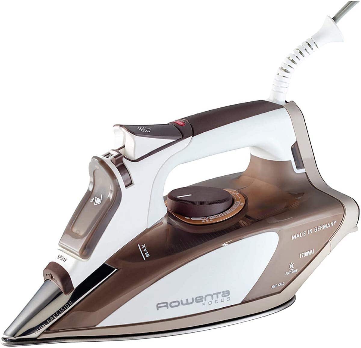 Rowenta DW5080 1700-Watt Micro Steam Iron Stainless Steel Soleplate with Auto-Off