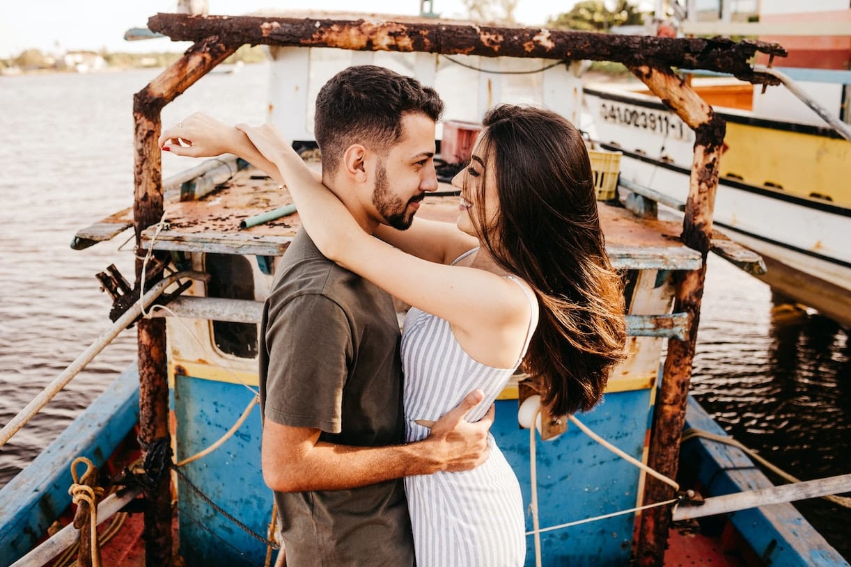 Couple on Honeymoon Boat Male Female