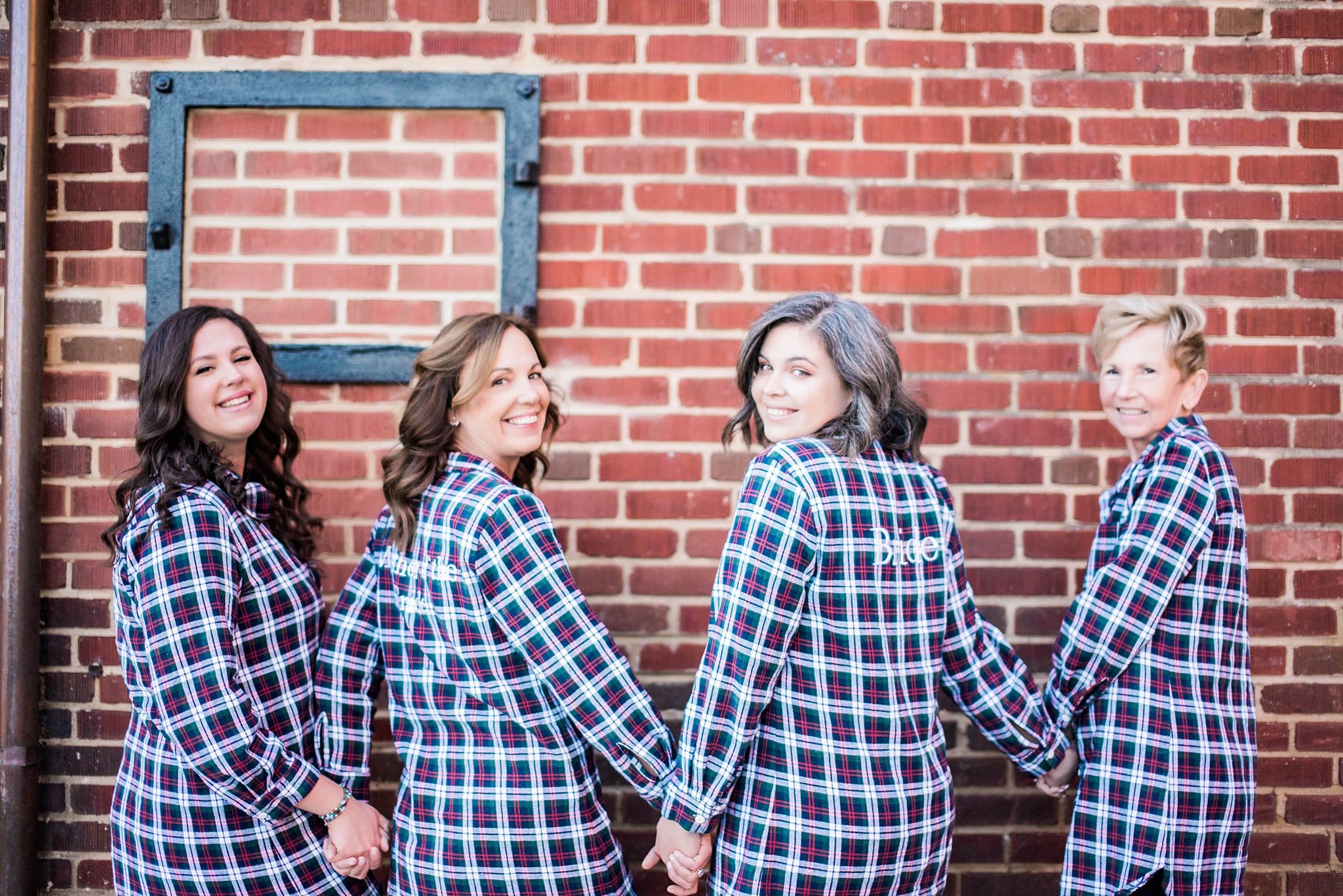 Bride and Bridemaids in Shirts Robes