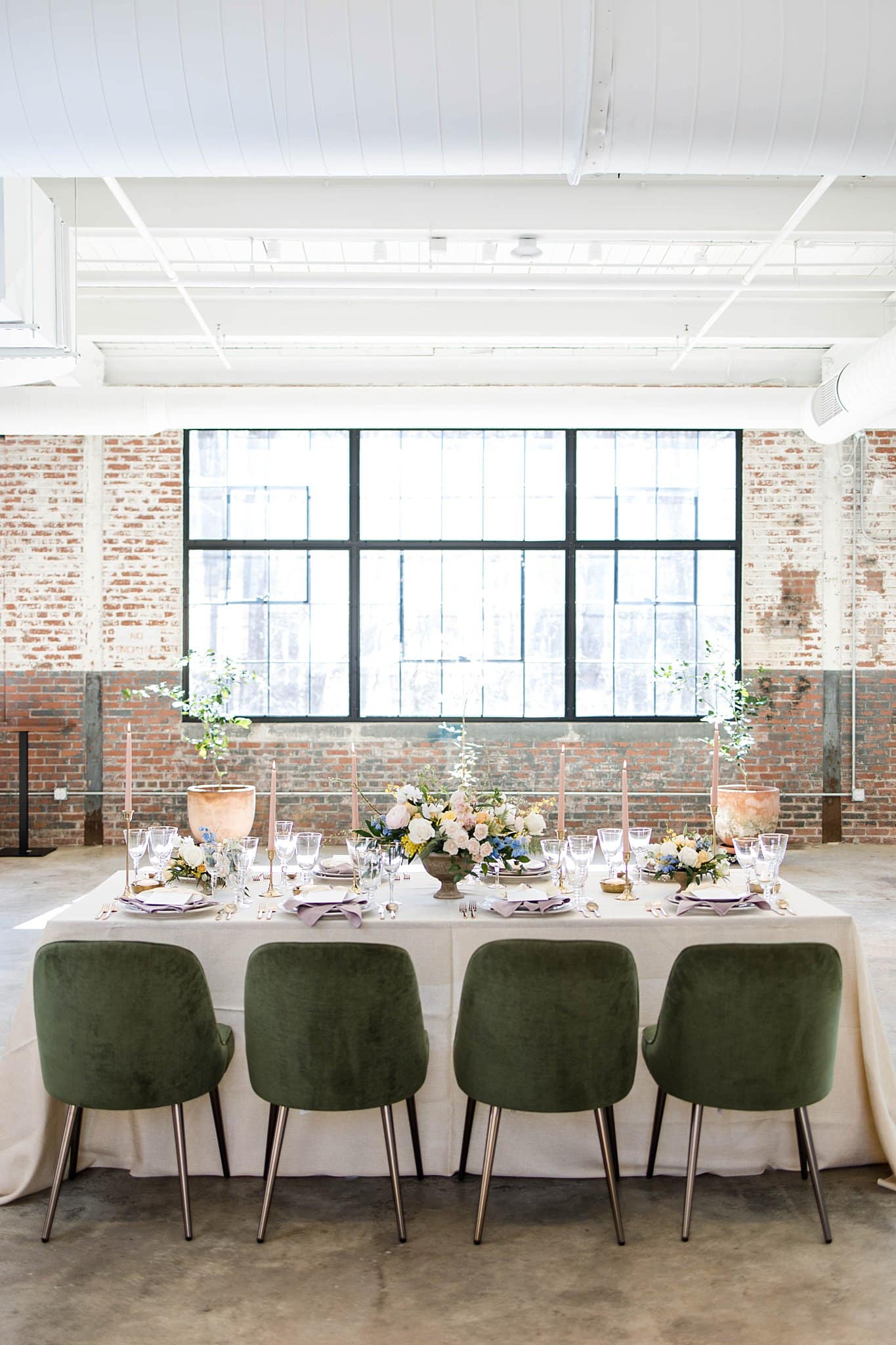 Head Table Pastel Charlottesville Virginia Wedding at The Wool Factory