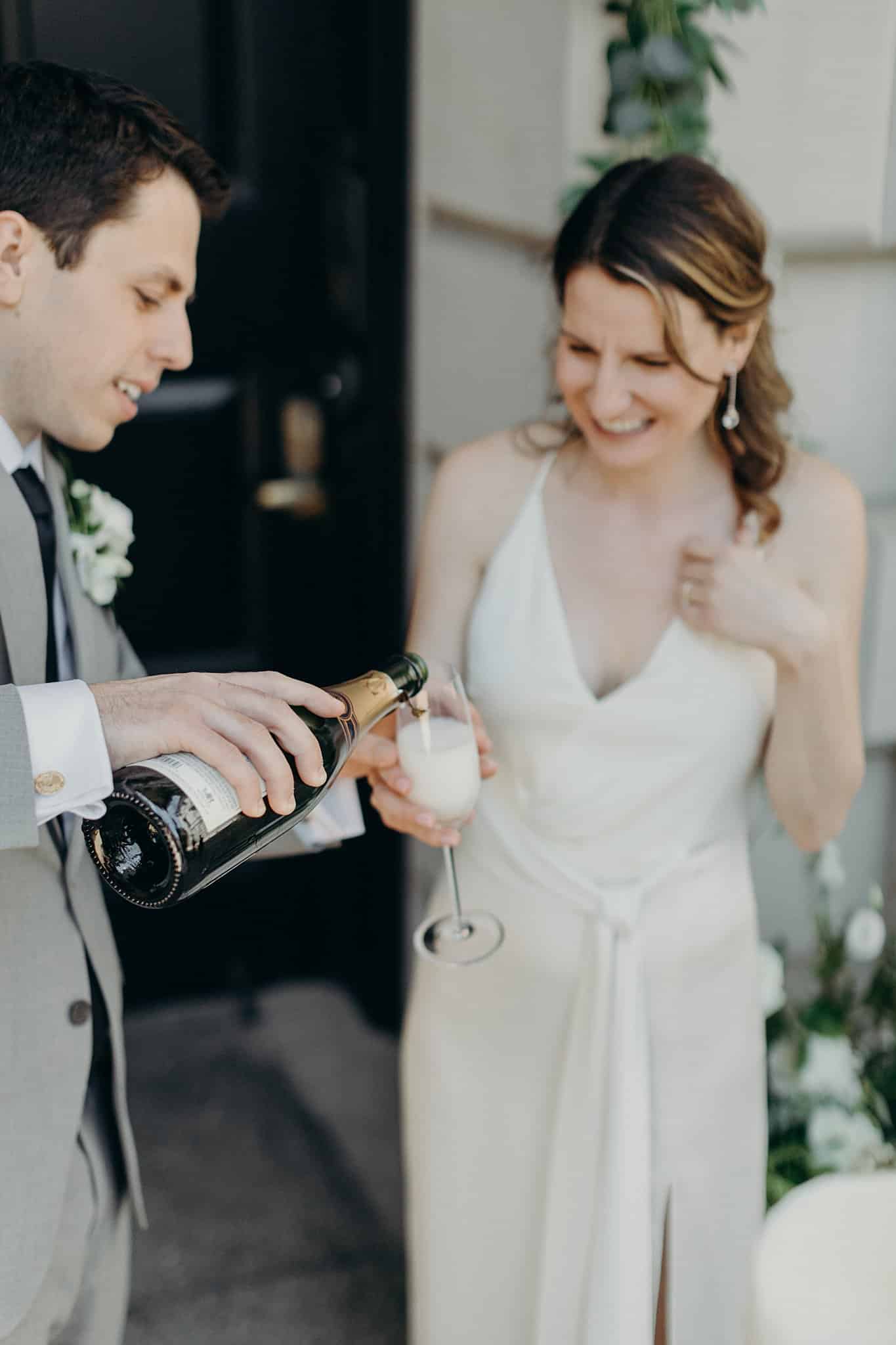 Couple Has Champagne After Eloping in Washington DC