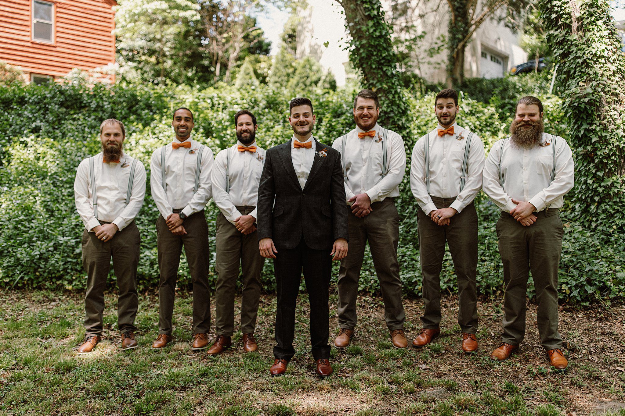 Virginia Backyard Wedding with a Fall Color Palette Groomsmen