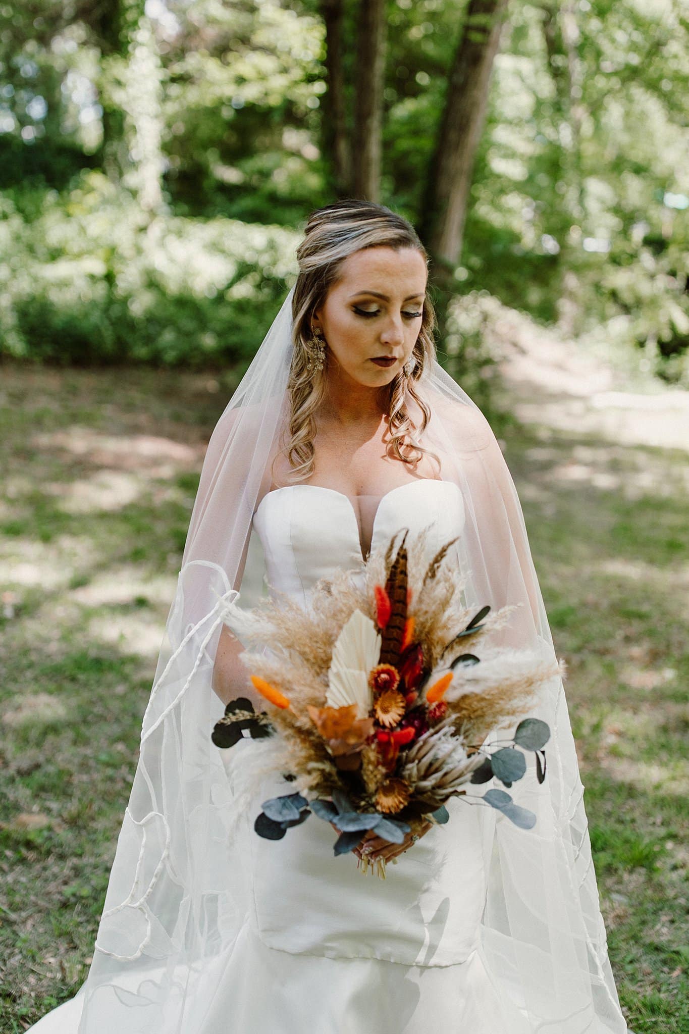 Virginia Backyard Wedding with a Fall Color Palette Bride