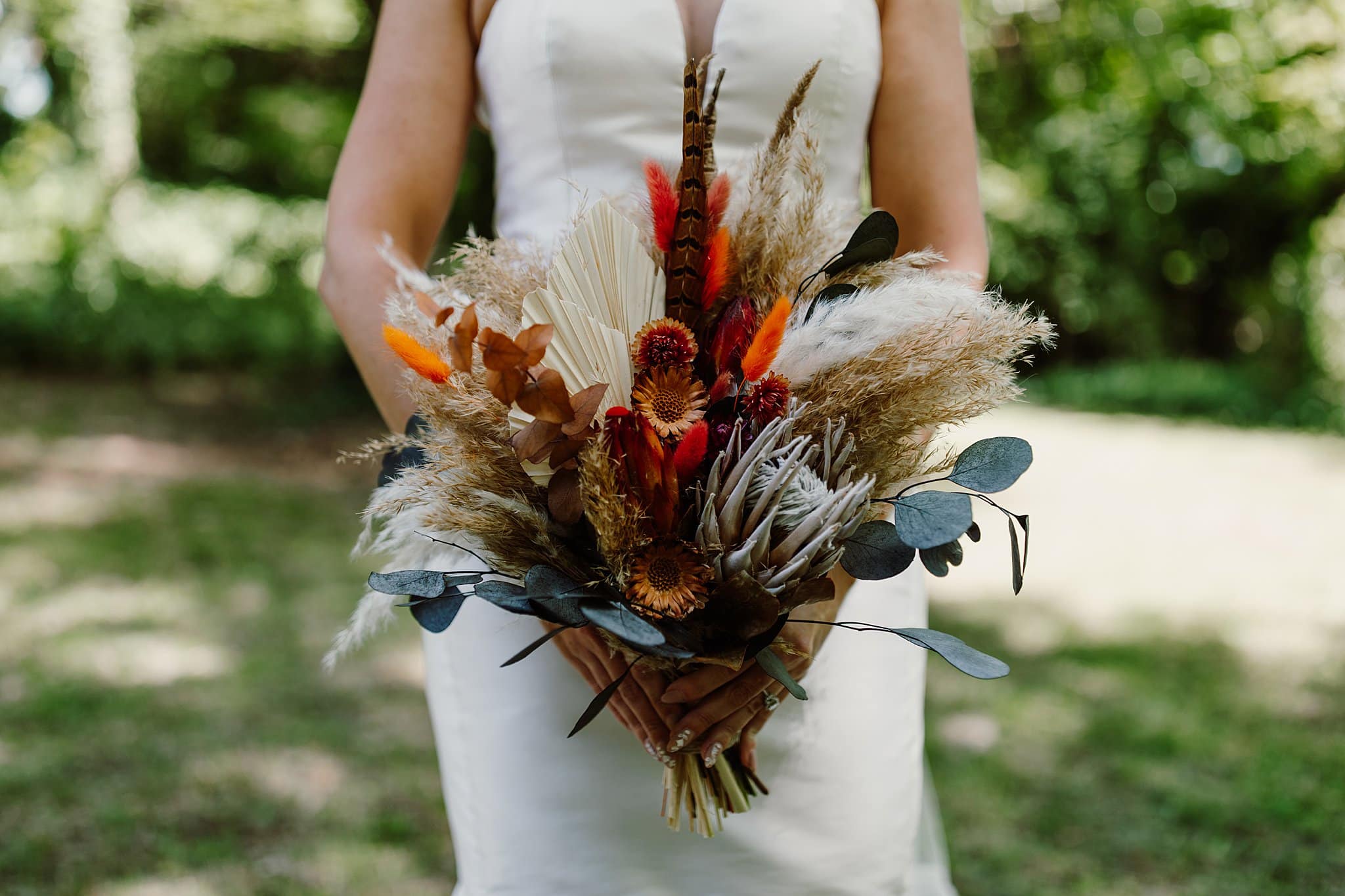 Virginia Backyard Wedding with a Fall Color Palette Bridal Bouquet