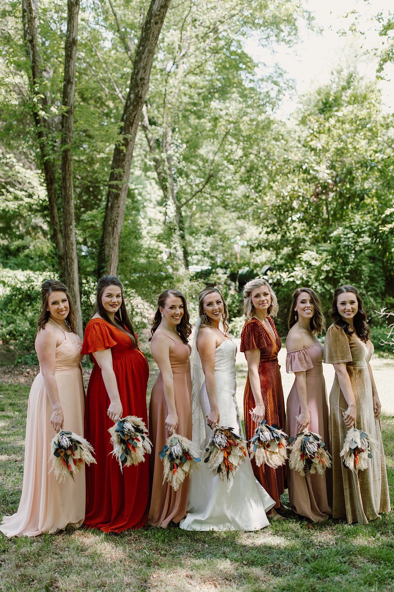 Virginia Backyard Wedding with a Fall Color Palette Bridesmaids